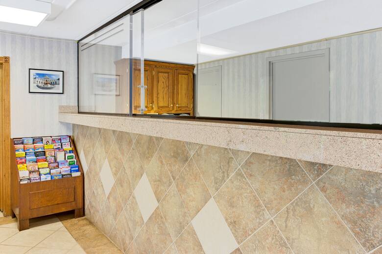 Super 8 Laurel hotel lobby in Laurel, Maryland