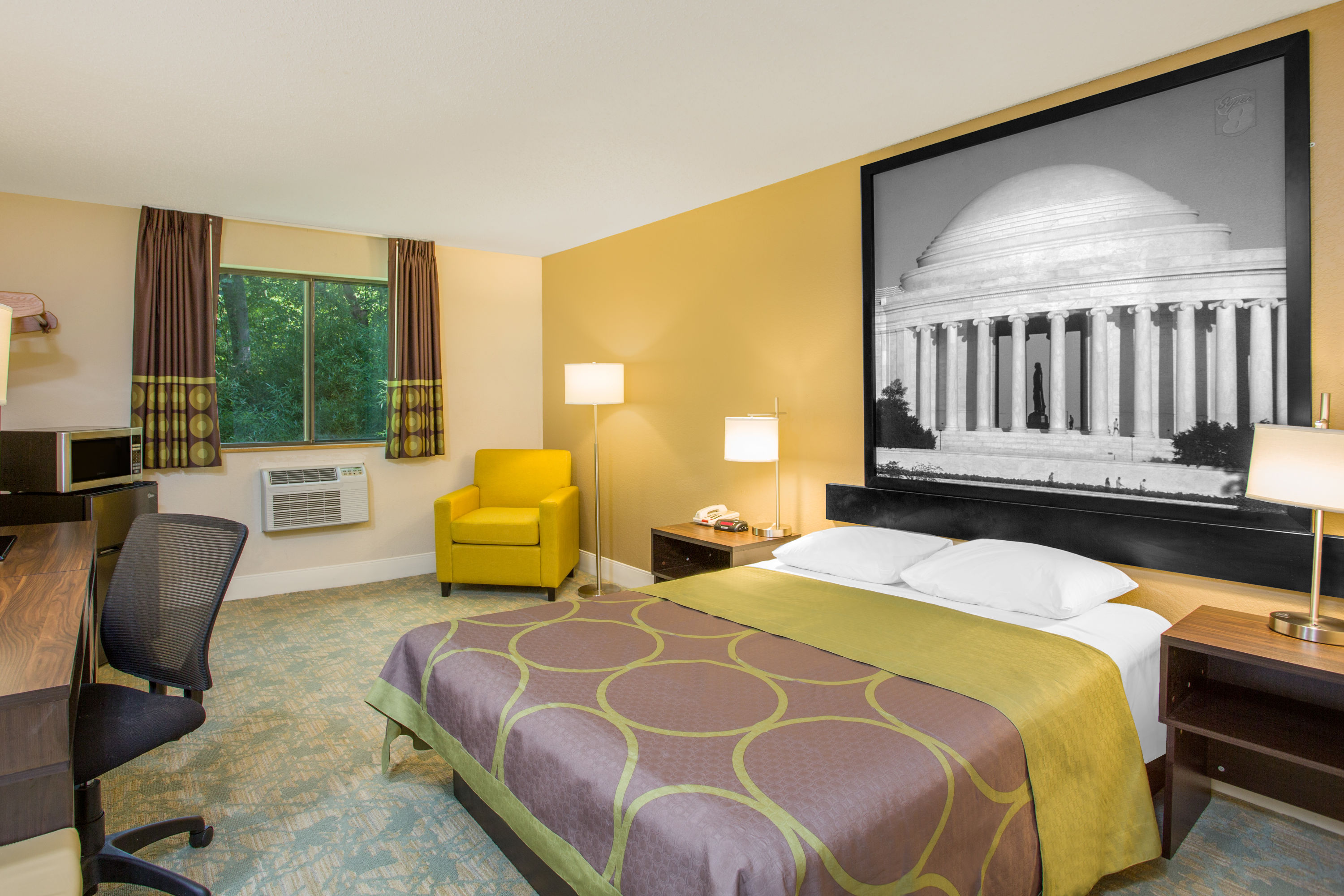 Guest room at the Super 8 by Wyndham Waldorf in Waldorf, Maryland
