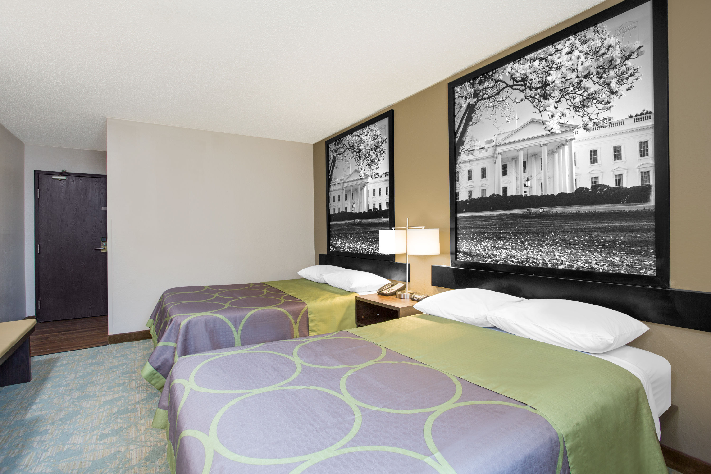 Guest room at the Super 8 by Wyndham Waldorf in Waldorf, Maryland