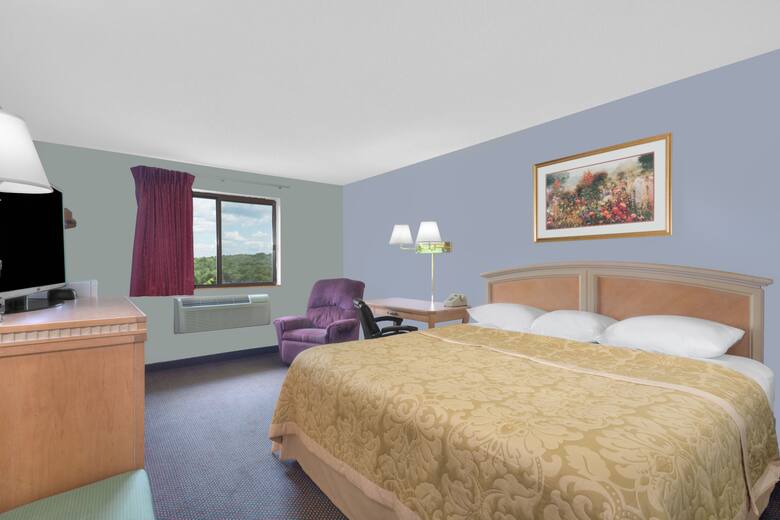 Guest room at the Super 8 Augusta in Augusta, Maine