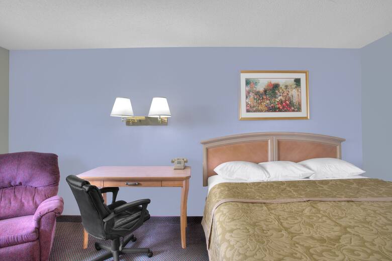 Guest room at the Super 8 Augusta in Augusta, Maine