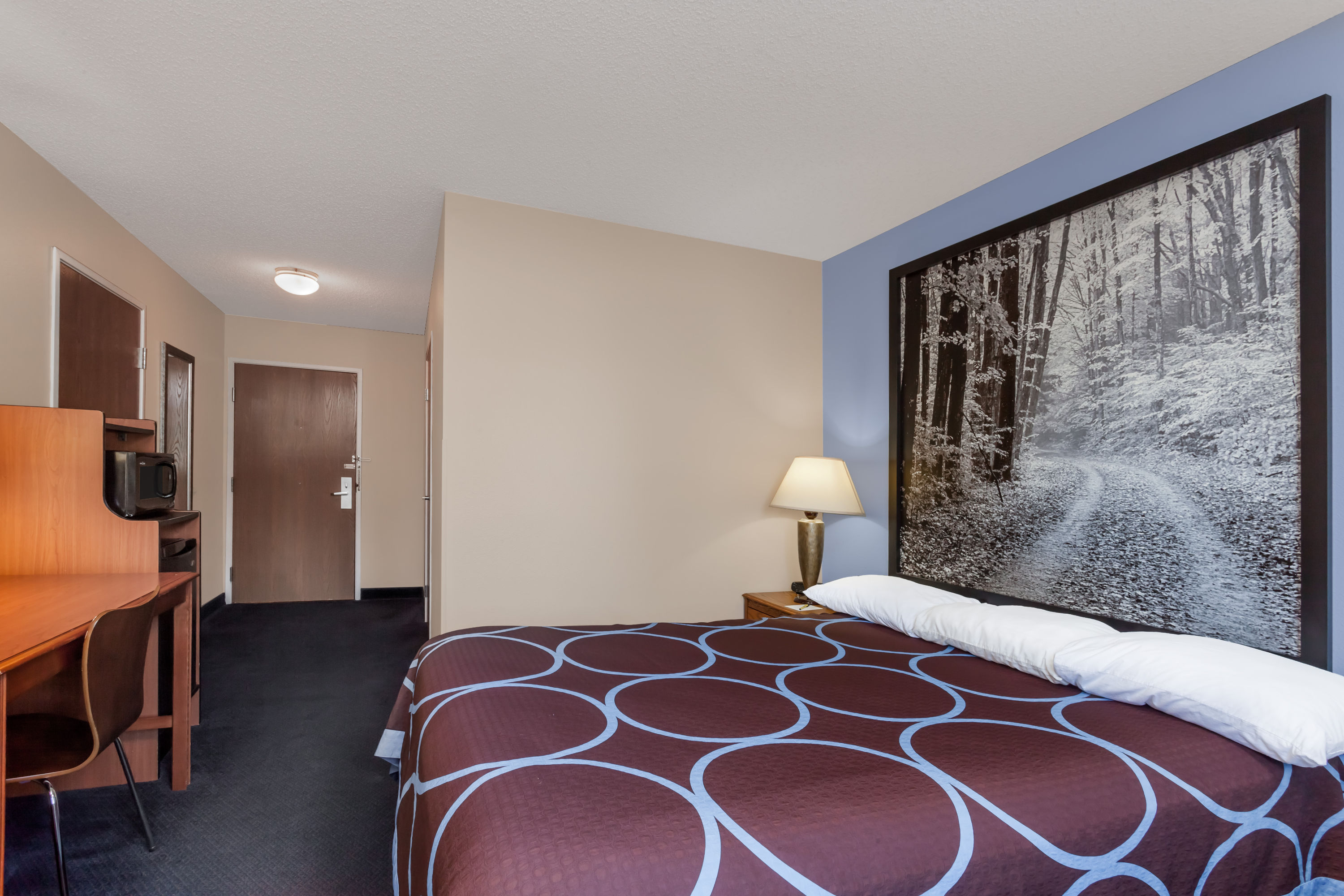 Guest room at the Super 8 by Wyndham Adrian in Adrian, Michigan