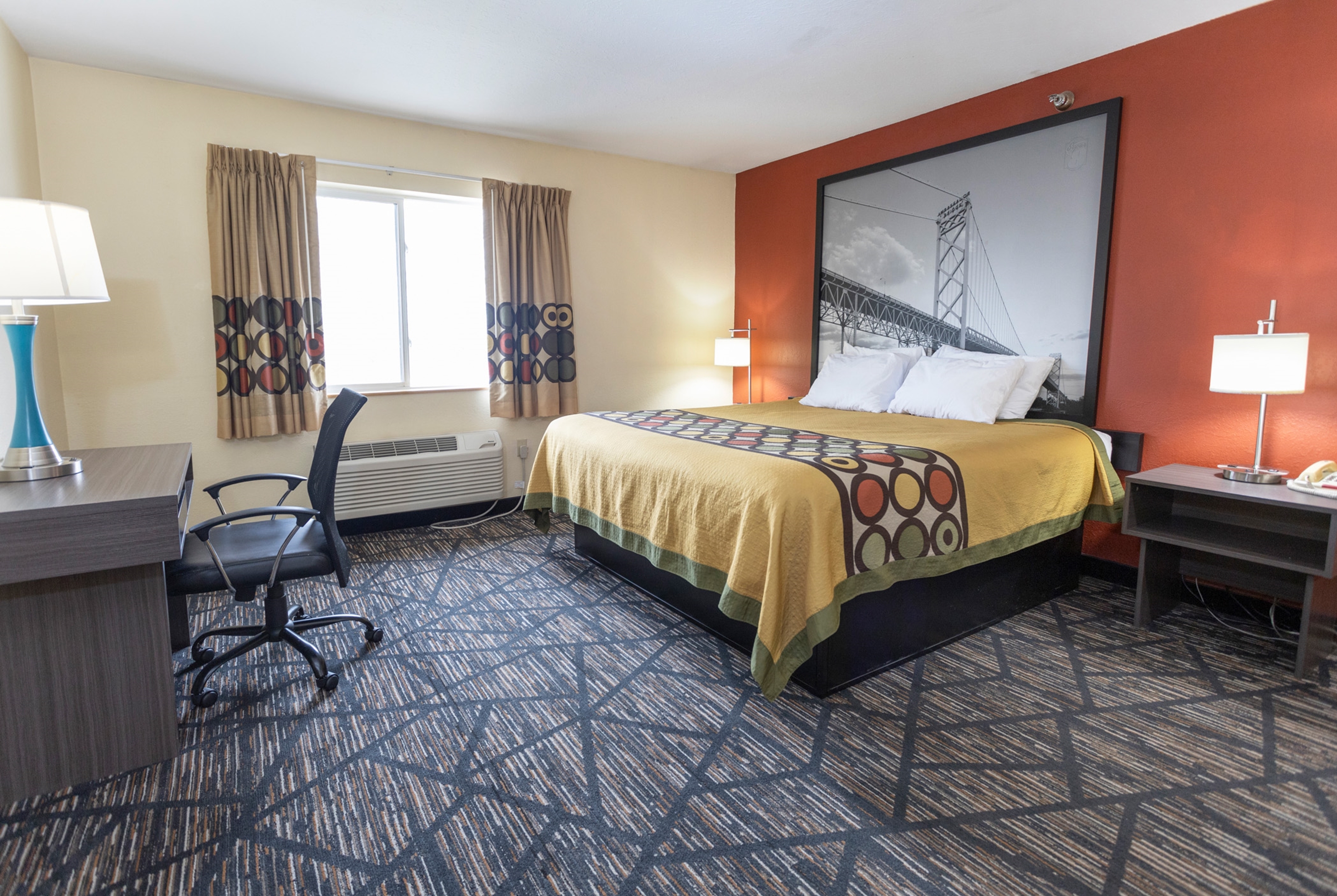 Guest room at the Super 8 by Wyndham Big Rapids in Big Rapids, Michigan