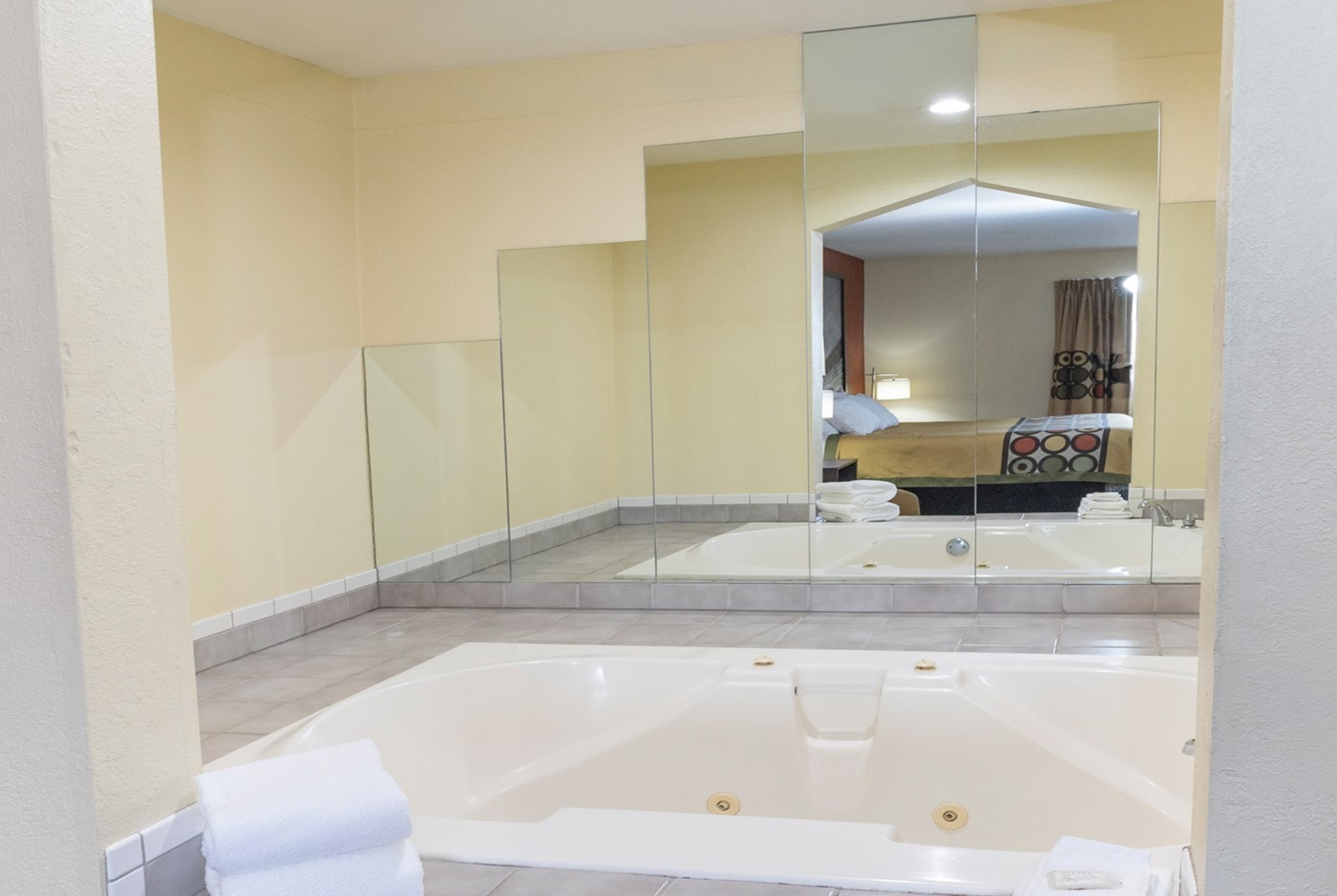 Guest room at the Super 8 by Wyndham Big Rapids in Big Rapids, Michigan