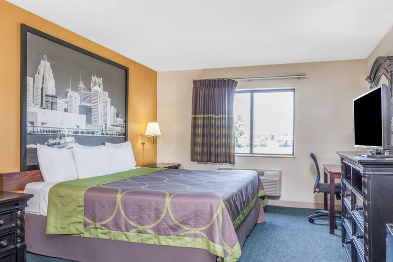 Guest room at the Super 8 Imlay City in Imlay City, Michigan