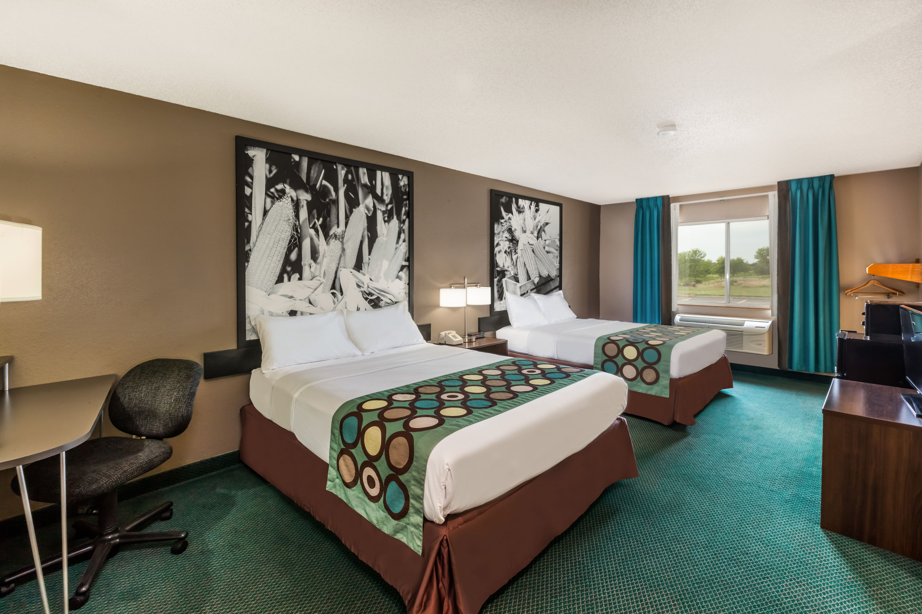 Guest room at the Super 8 by Wyndham Ionia MI in Ionia, Michigan