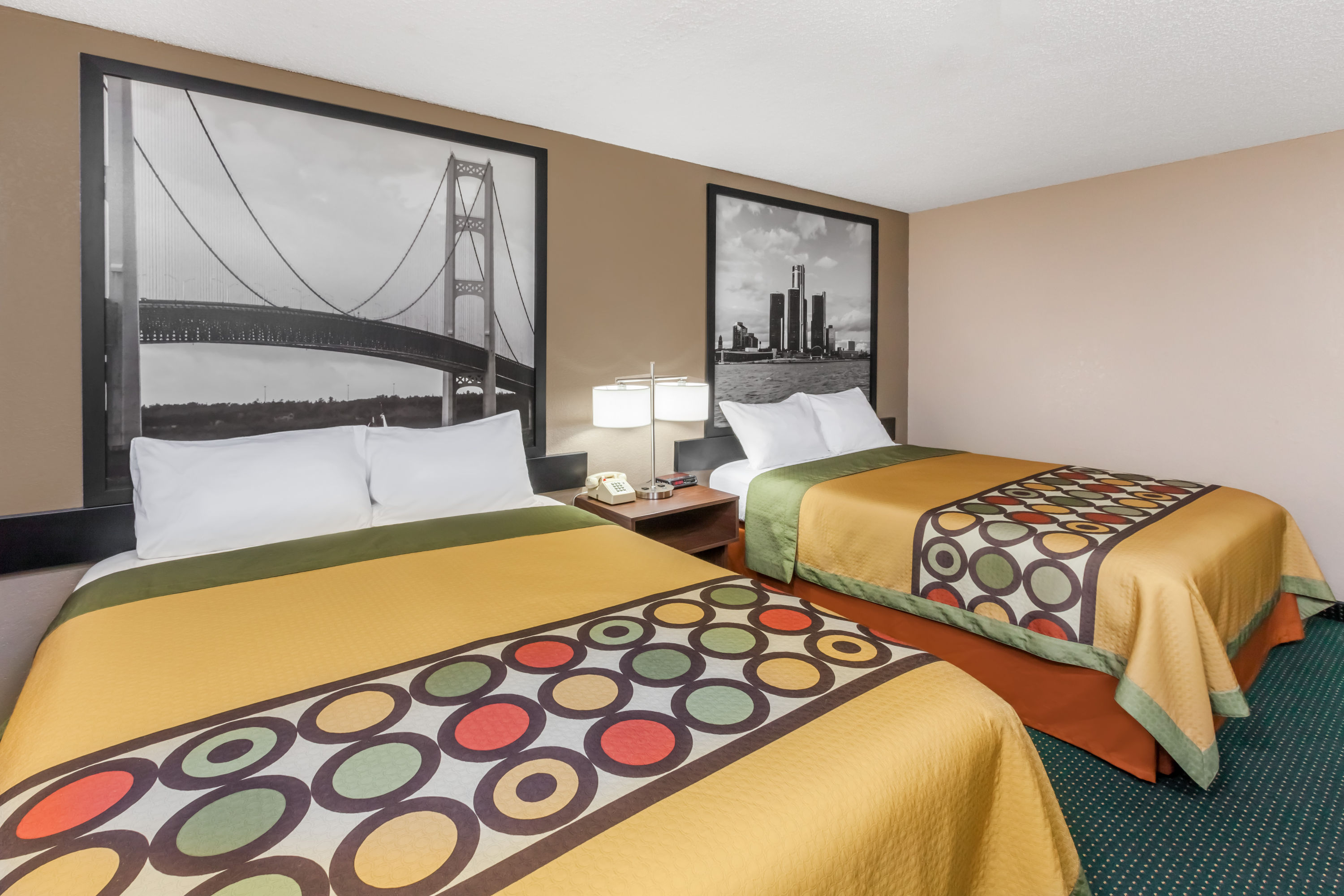 Guest room at the Super 8 by Wyndham Ionia MI in Ionia, Michigan