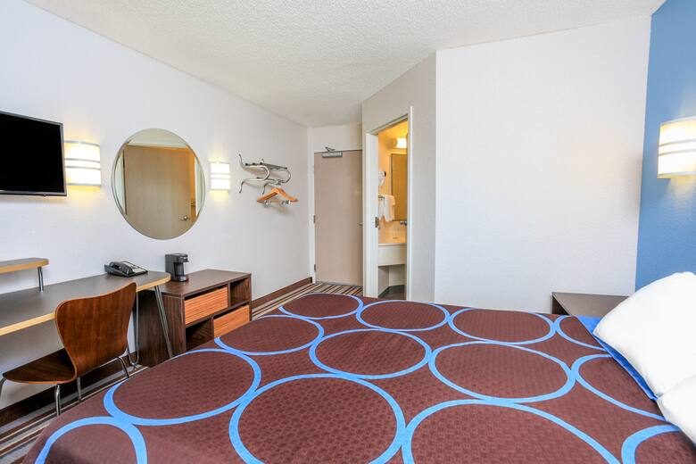 Guest room at the Super 8 Sault Ste. Marie in Sault Sainte Marie, Michigan