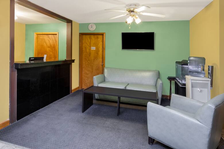 Super 8 Stevensville hotel lobby in Stevensville, Michigan