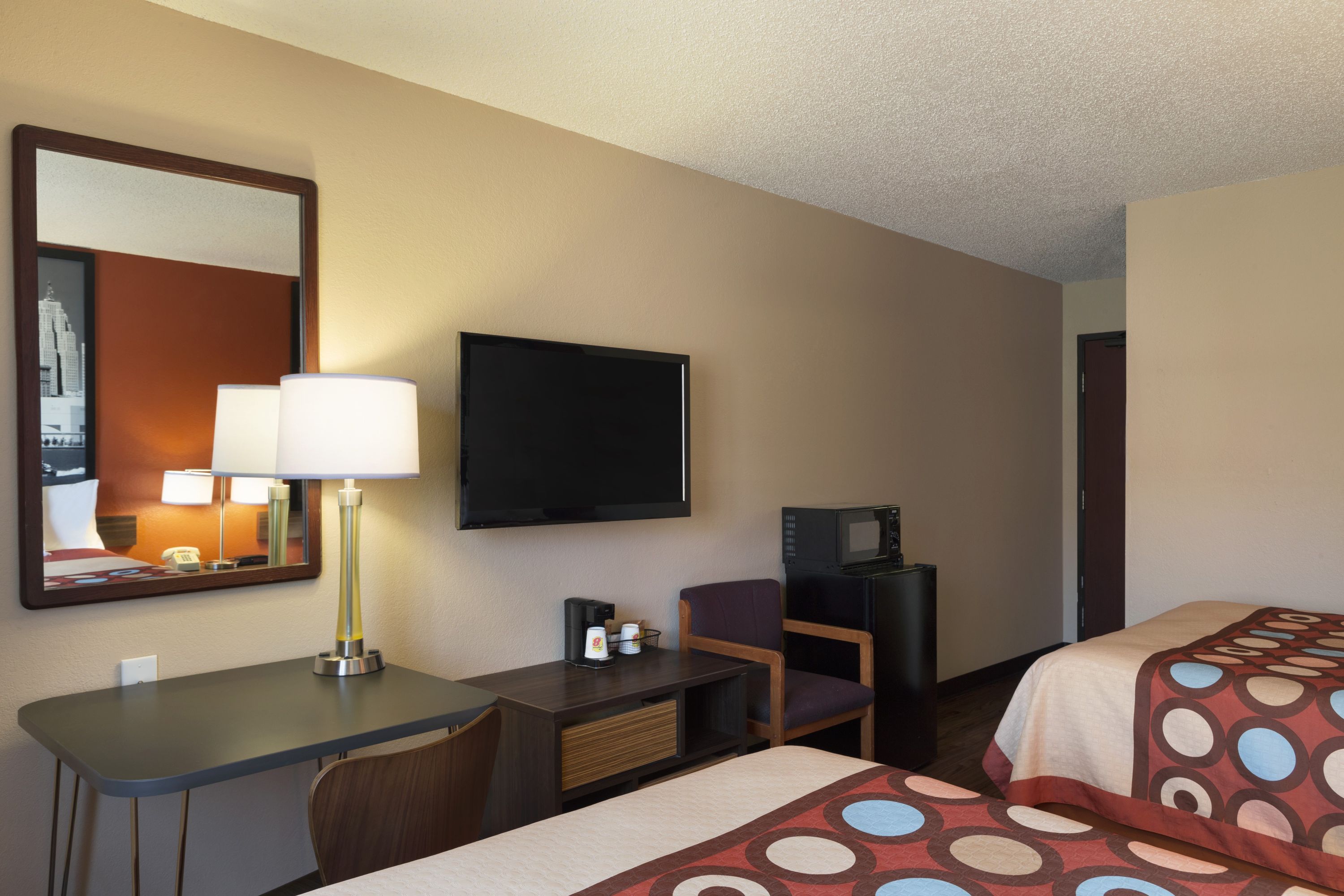Guest room at the Super 8 by Wyndham Taylor/Detroit Area in Taylor, Michigan