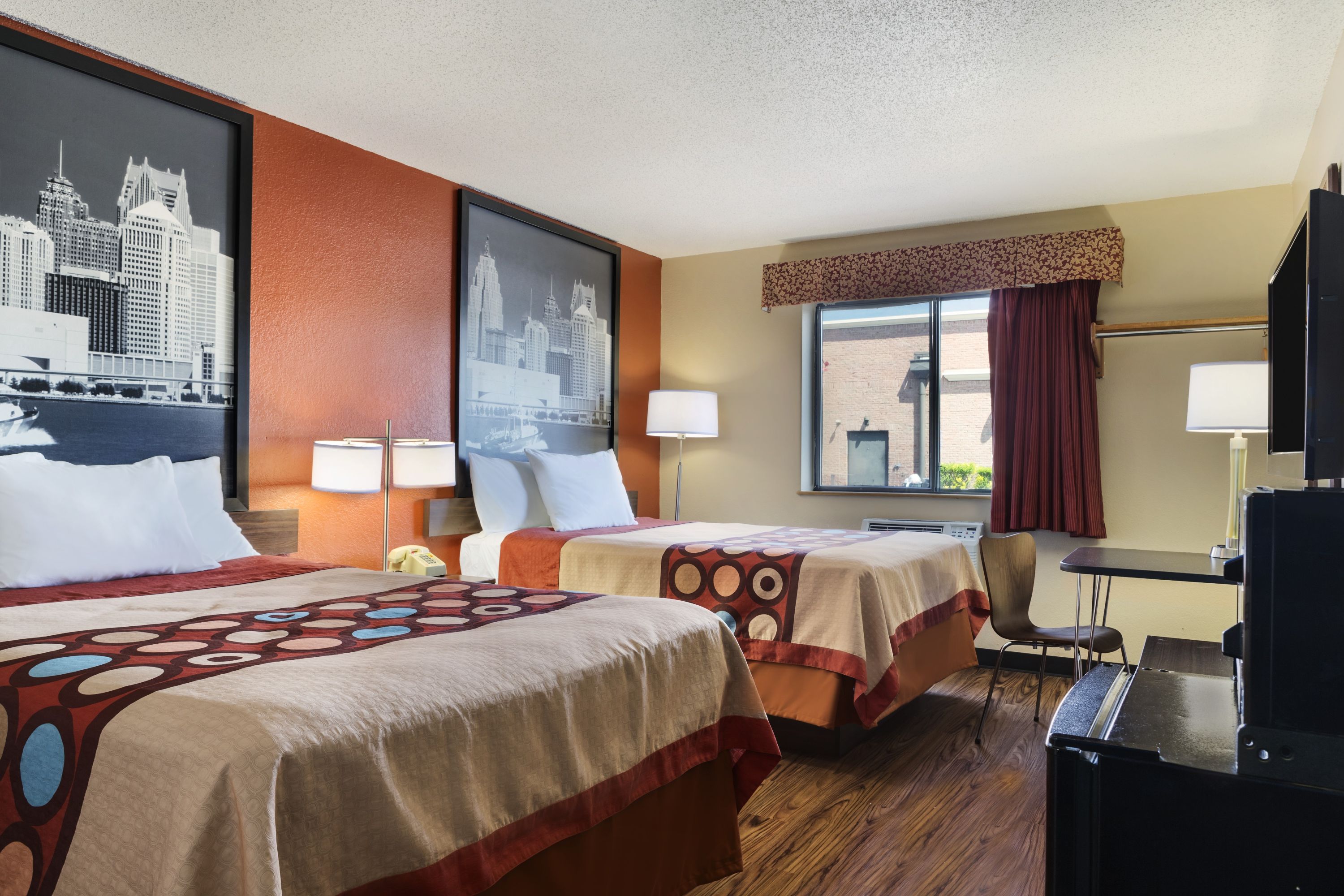 Guest room at the Super 8 by Wyndham Taylor/Detroit Area in Taylor, Michigan