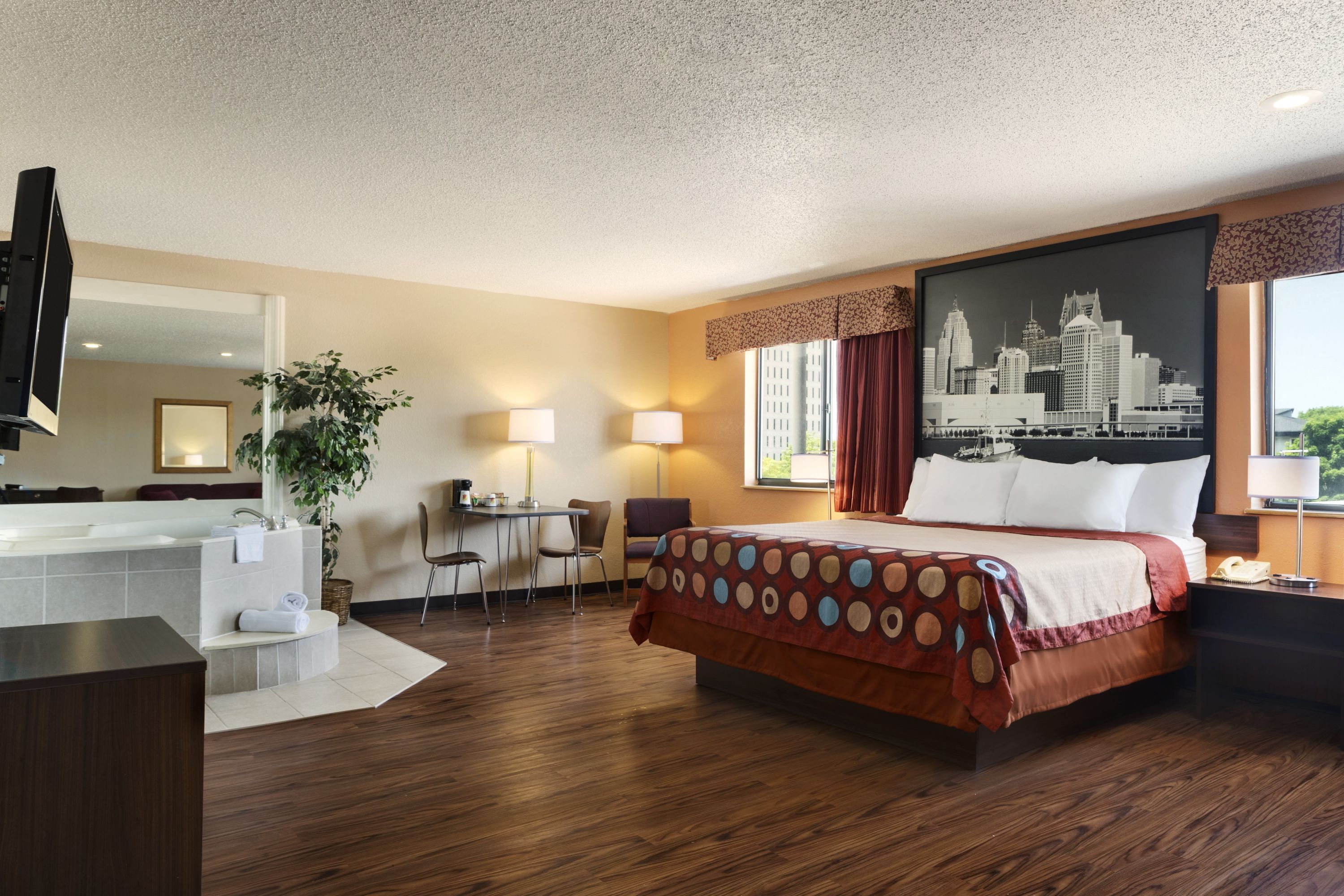 Guest room at the Super 8 by Wyndham Taylor/Detroit Area in Taylor, Michigan