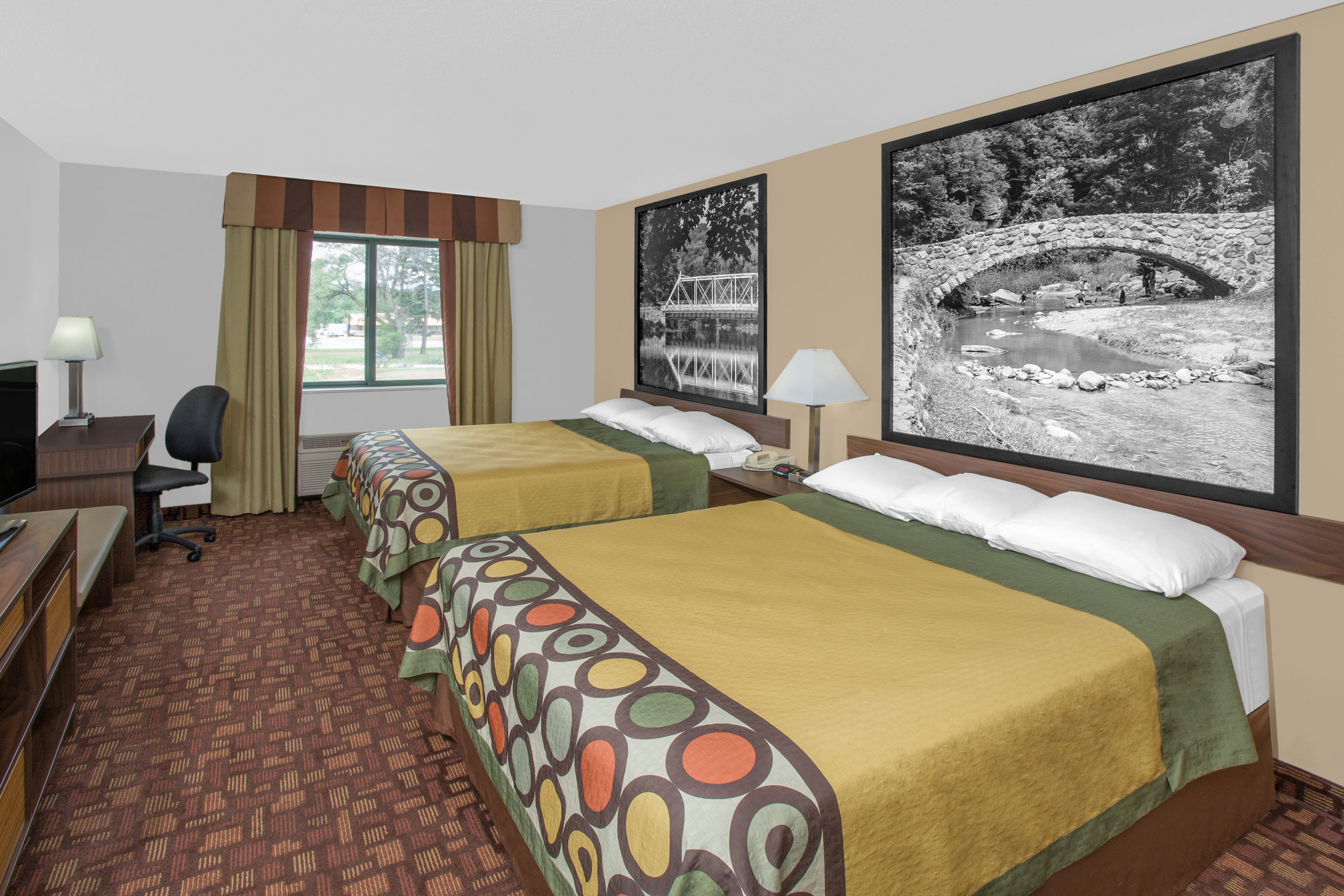 Guest room at the Super 8 by Wyndham Three Rivers in Three Rivers, Michigan