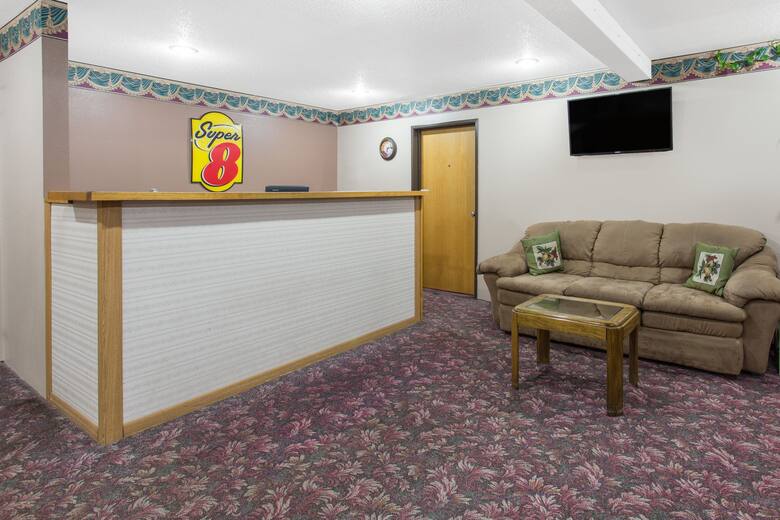 Super 8 Austin MN hotel lobby in Austin, Minnesota