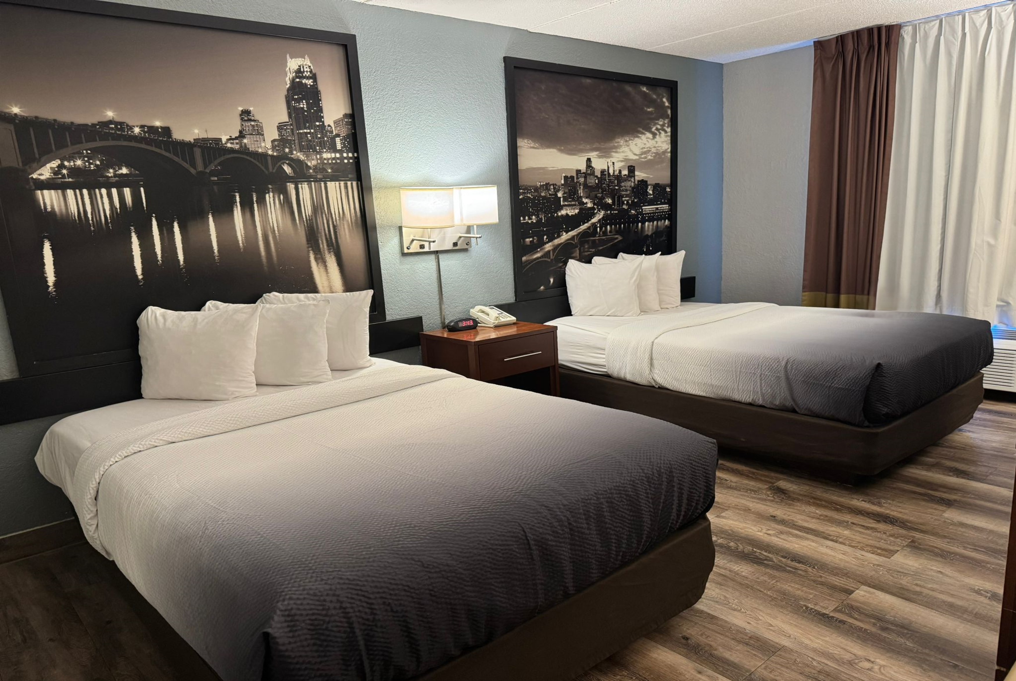 Guest room at the Super 8 by Wyndham Bloomington/Airport in Bloomington, Minnesota