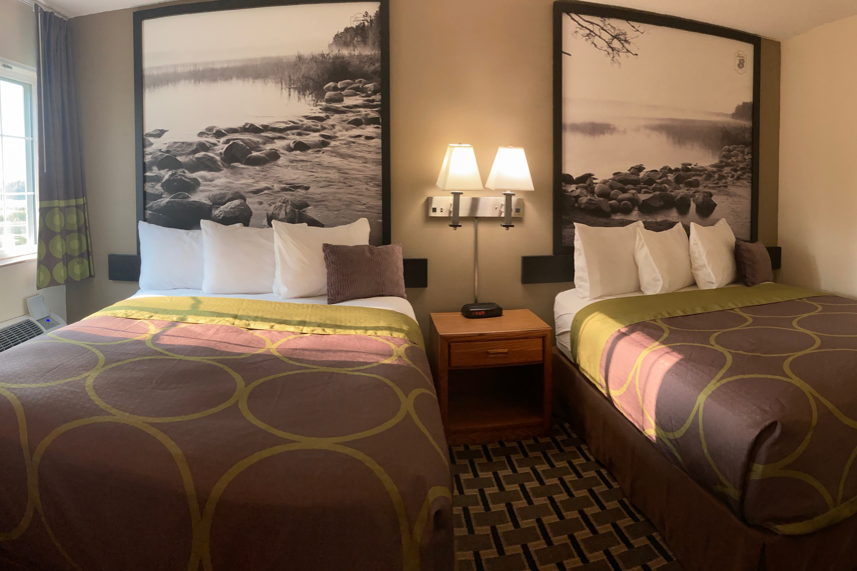 Guest room at the Super 8 by Wyndham Chisago City in Chisago City, Minnesota