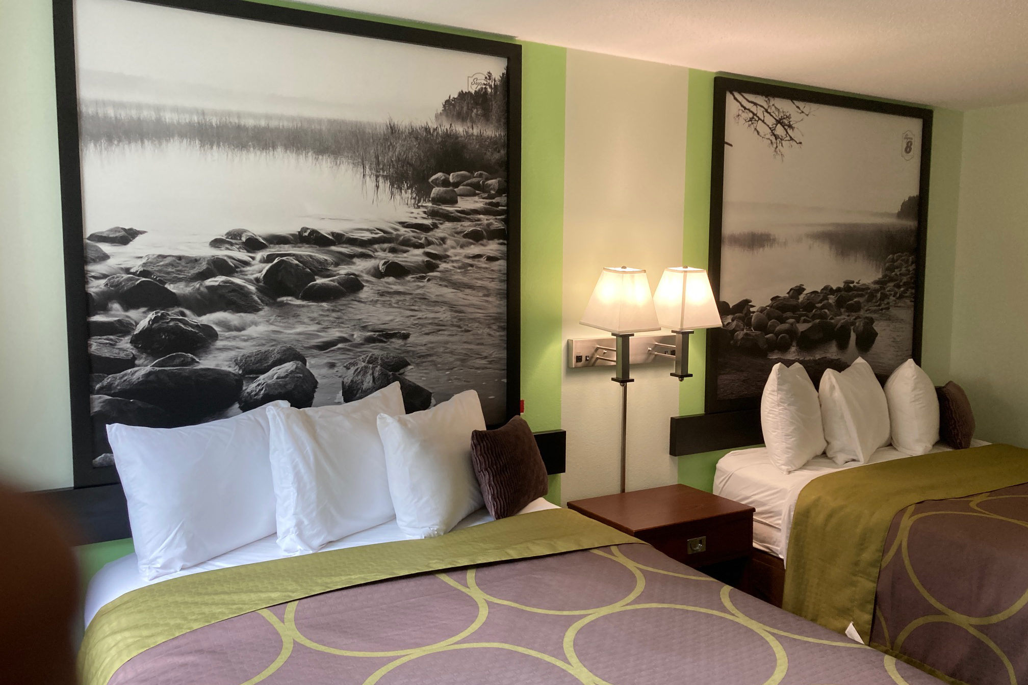 Guest room at the Super 8 by Wyndham Chisago City in Chisago City, Minnesota