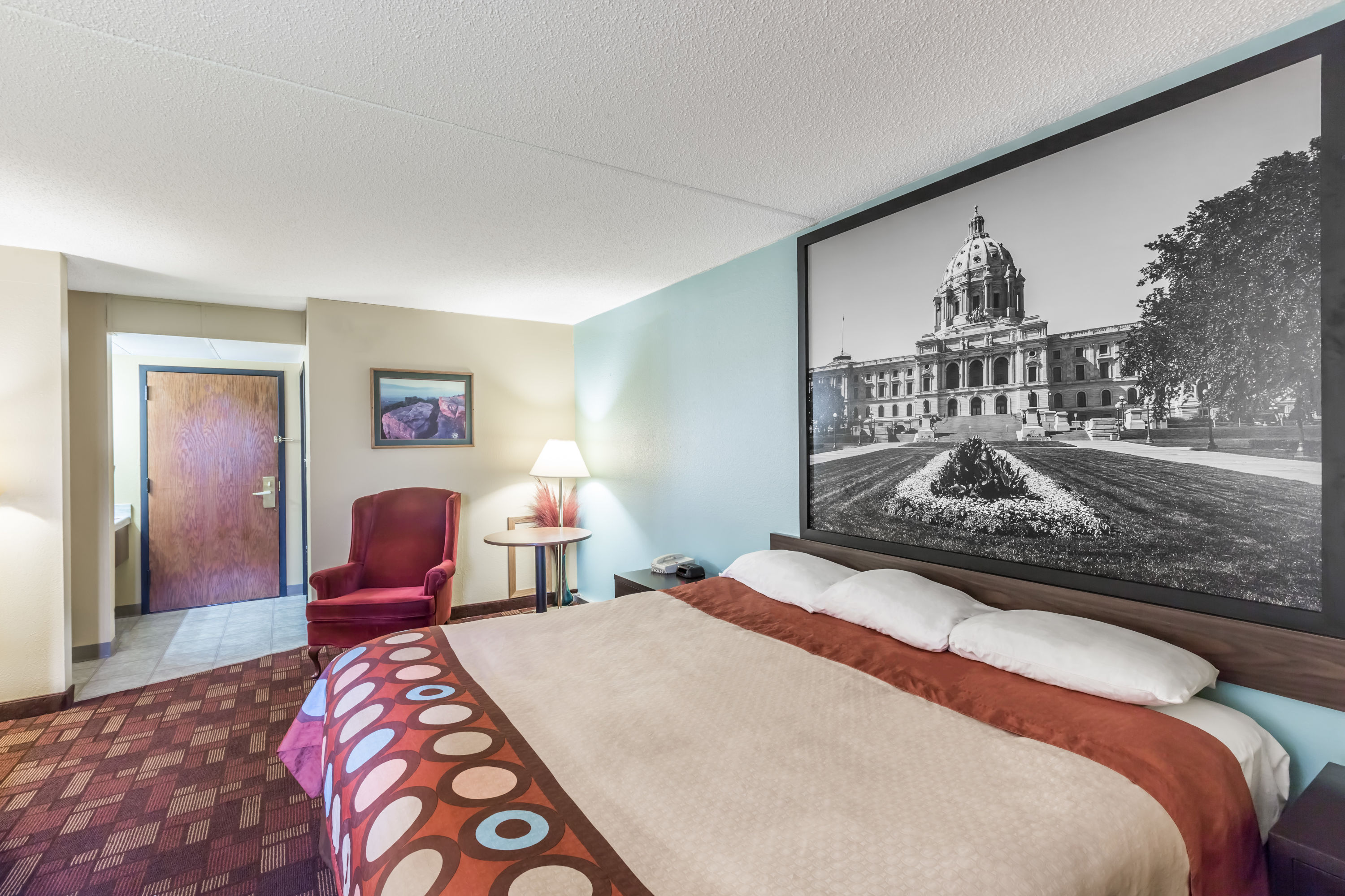 Guest room at the Super 8 by Wyndham Luverne I90 in Luverne, Minnesota