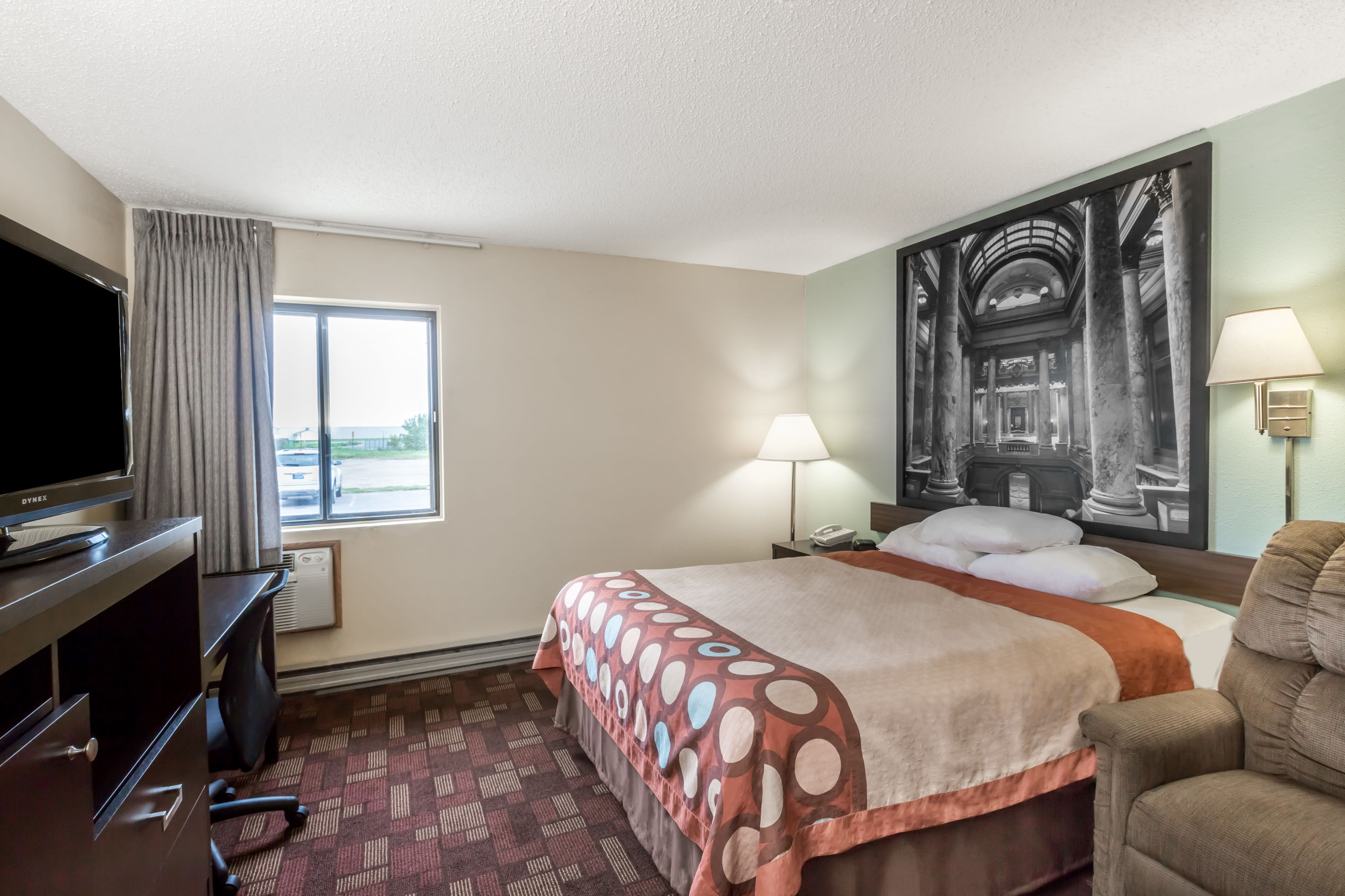 Guest room at the Super 8 by Wyndham Luverne I90 in Luverne, Minnesota