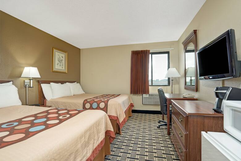 Guest room at the Super 8 Melrose in Melrose, Minnesota