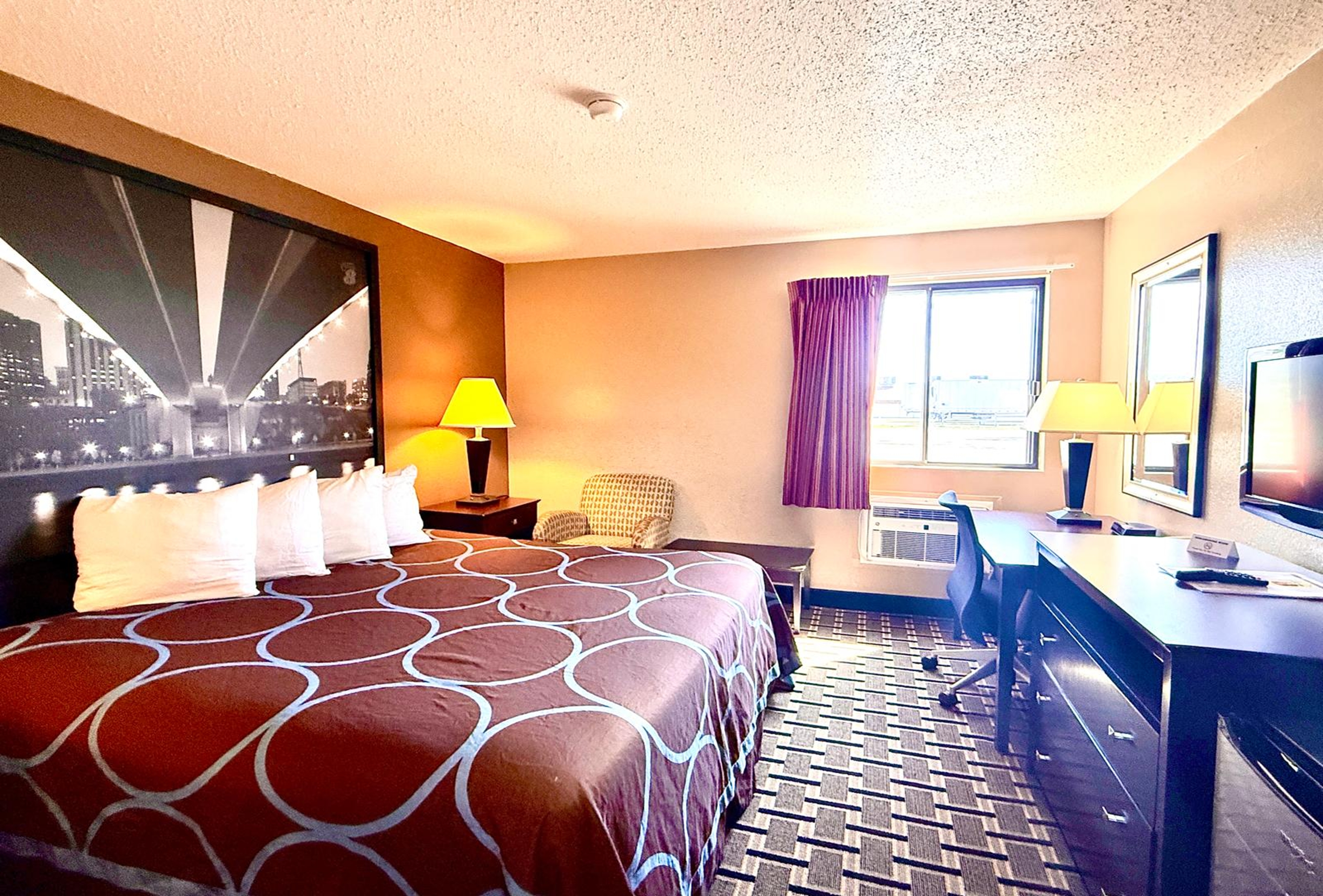 Guest room at the Super 8 by Wyndham Melrose in Melrose, Minnesota