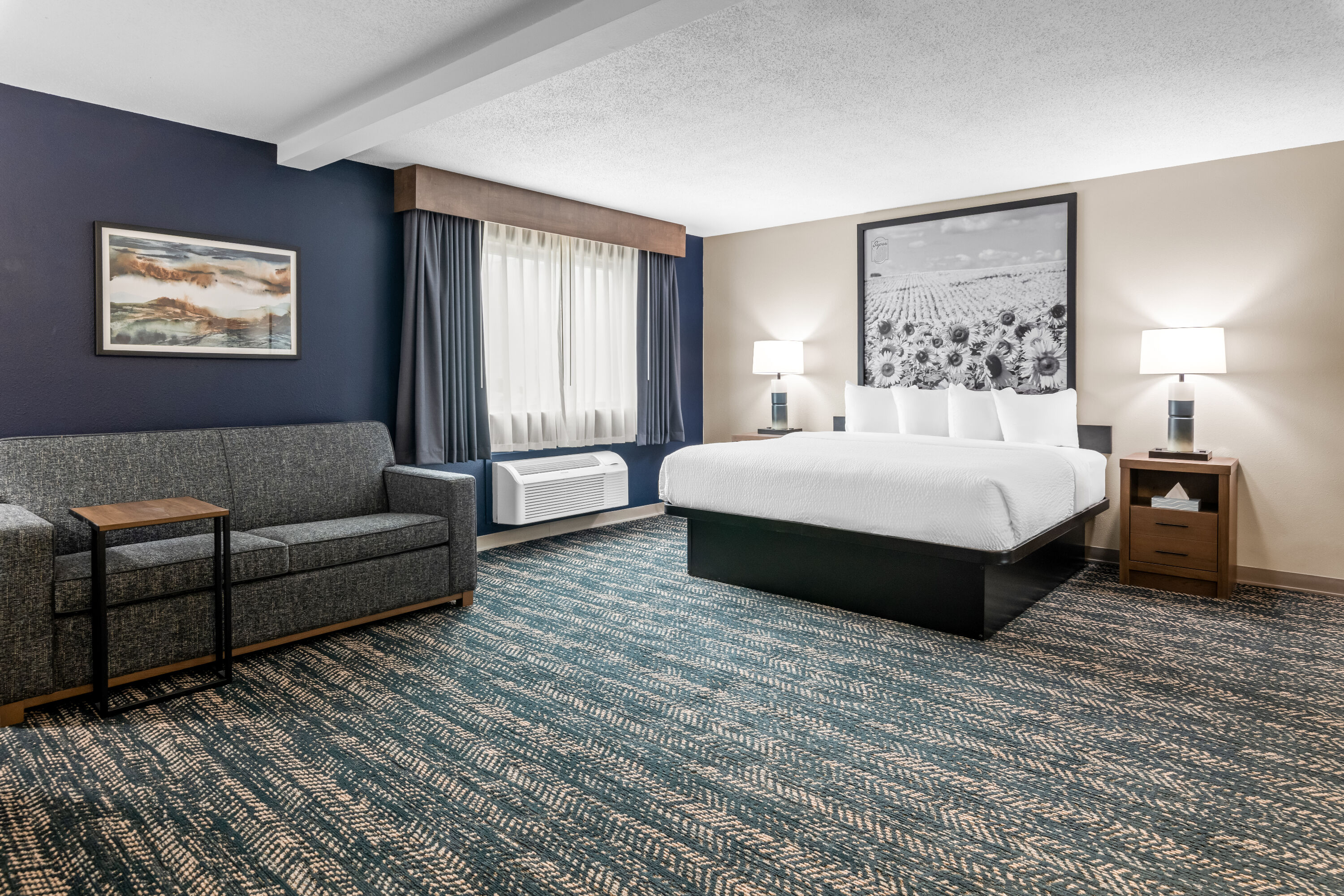 King bed guest room at the Super 8 by Wyndham Perham in Perham, Minnesota