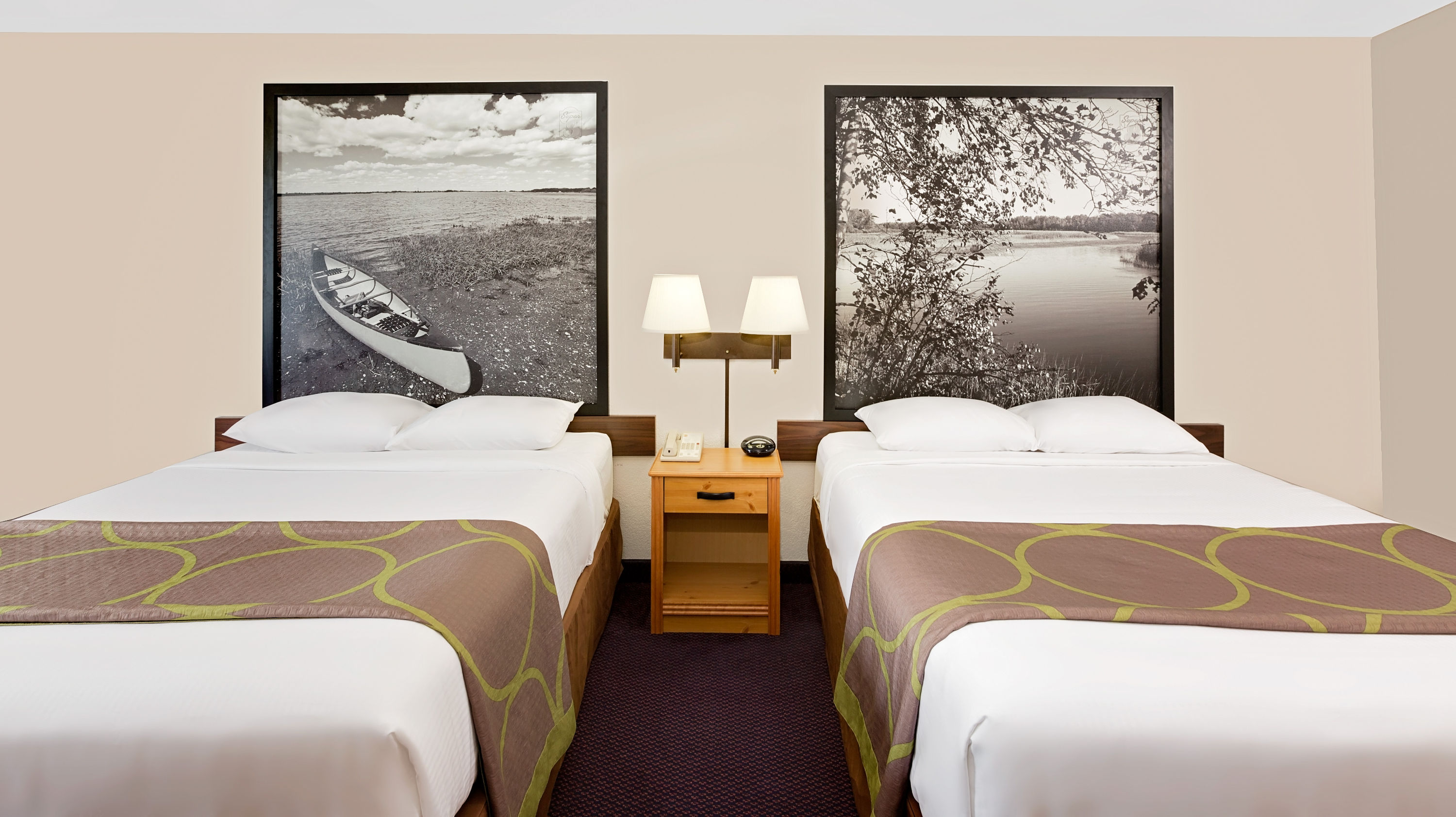 Guest room at the Super 8 by Wyndham St. James in Saint James, Minnesota