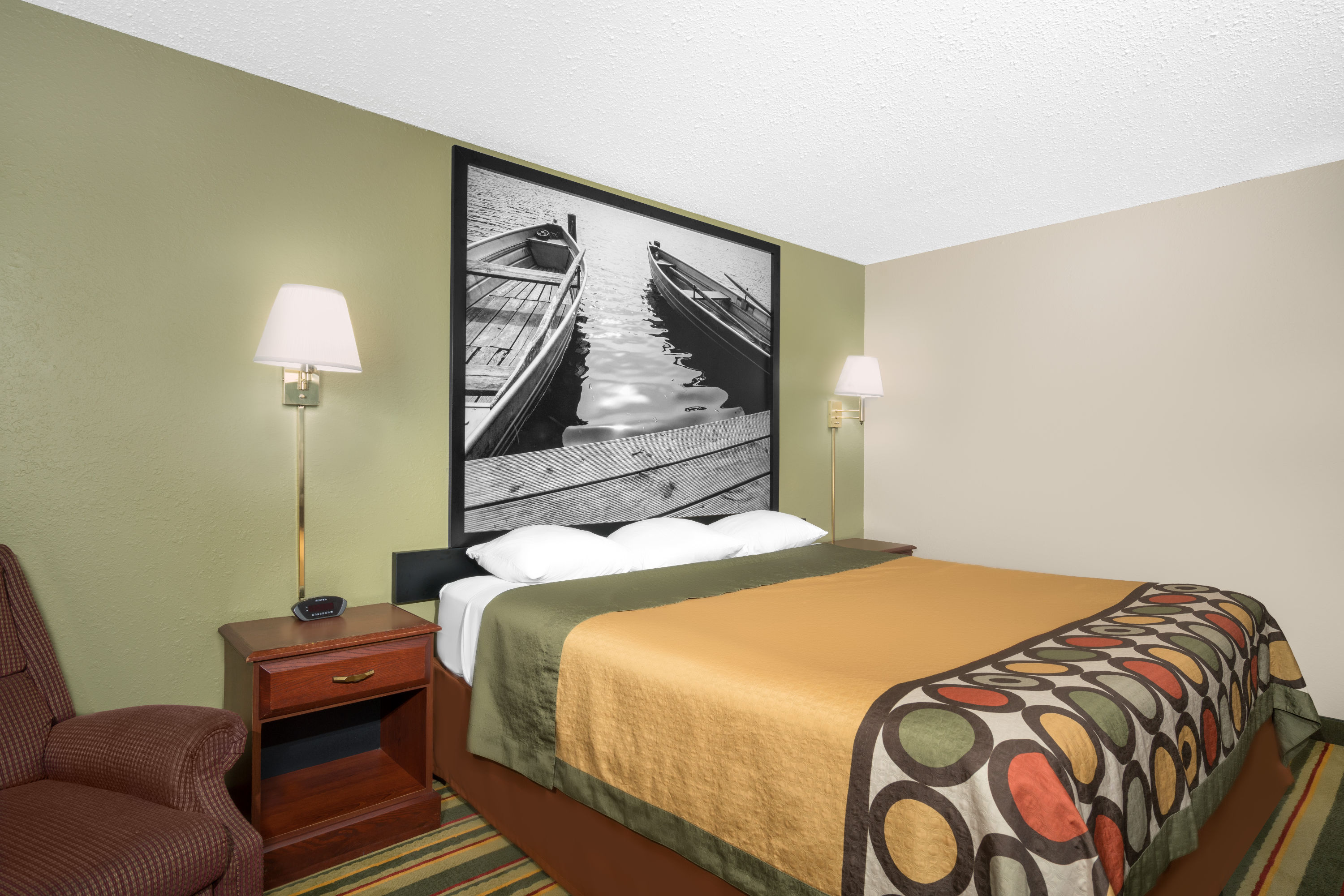 Guest room at the Super 8 by Wyndham Winona MN in Winona, Minnesota