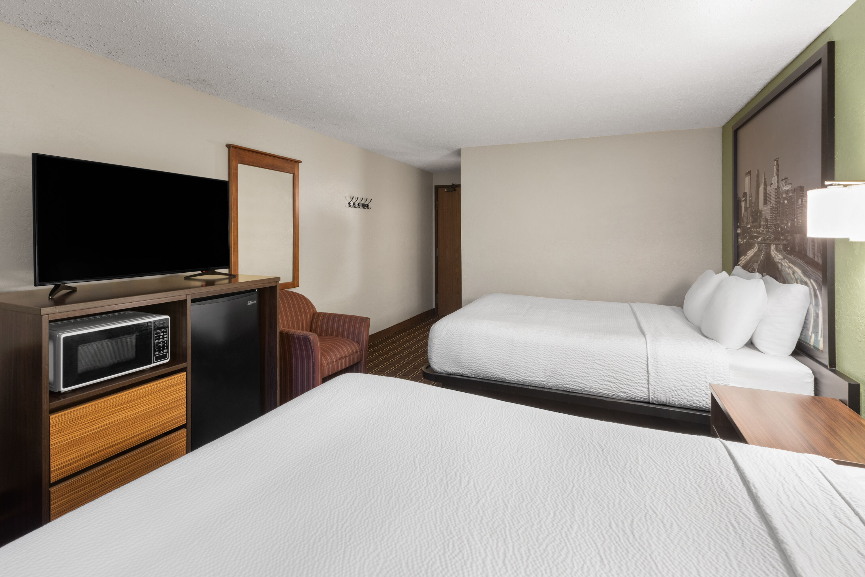 Guest room at the Super 8 by Wyndham Winona MN in Winona, Minnesota