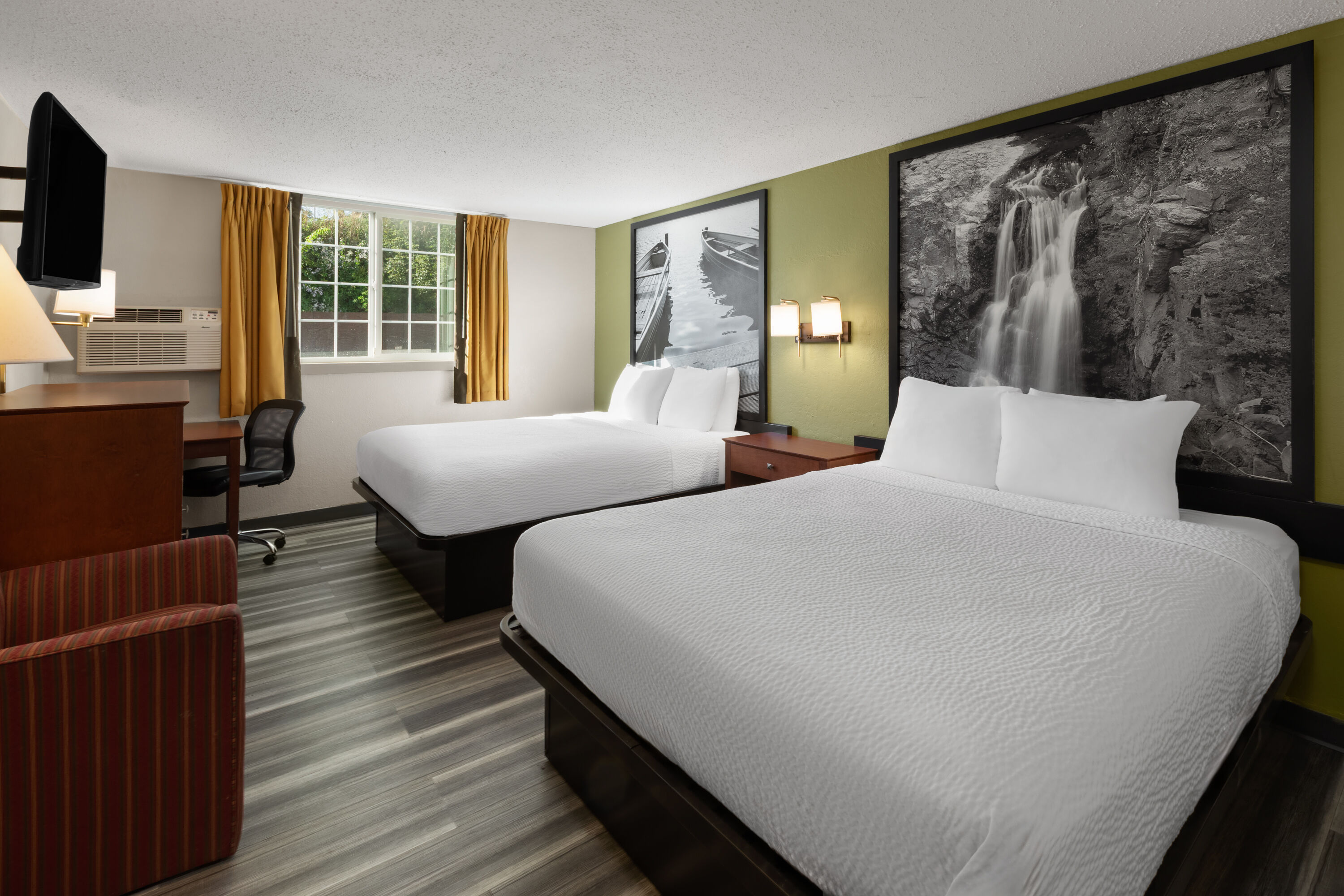 Guest room at the Super 8 by Wyndham Winona MN in Winona, Minnesota