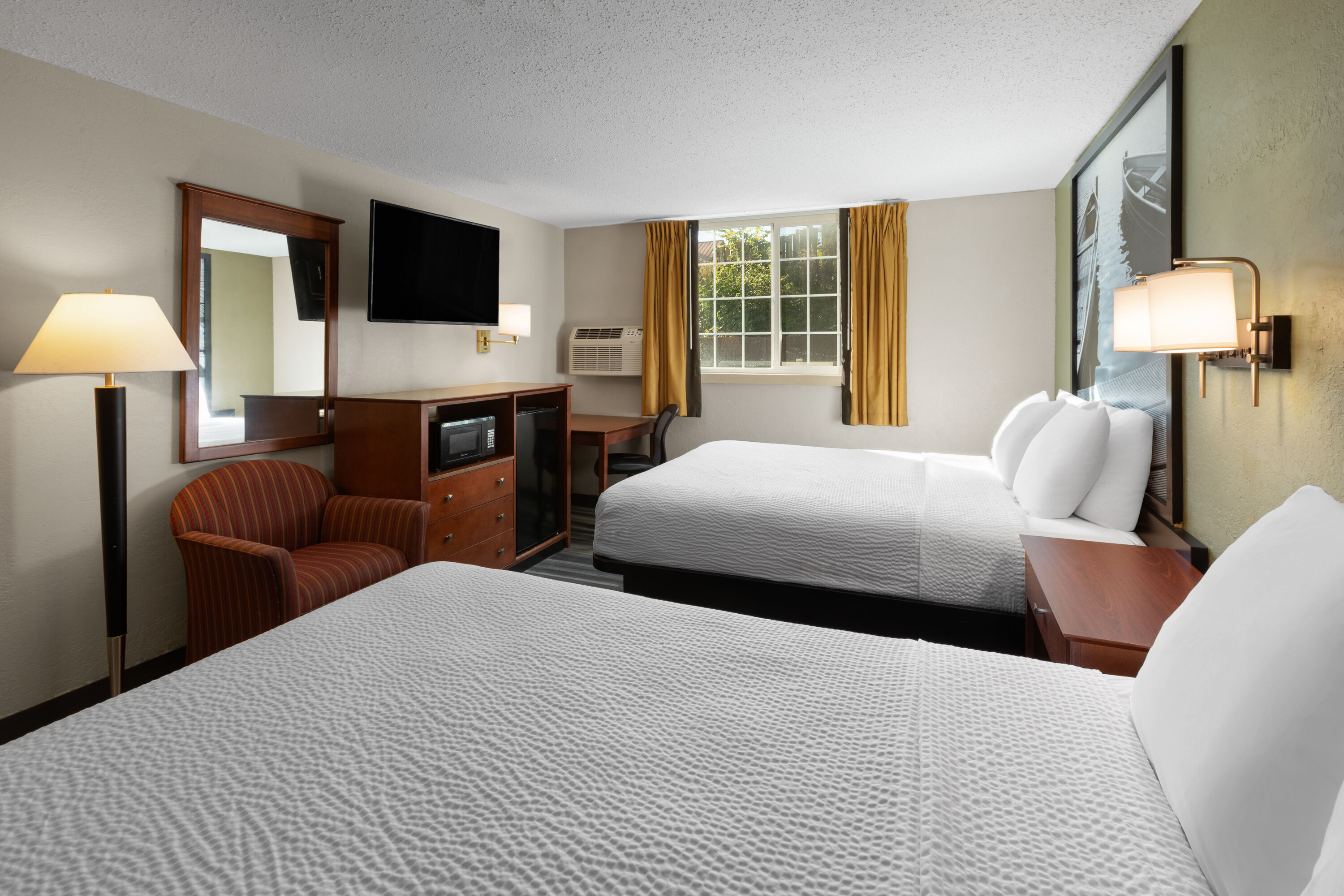 Guest room at the Super 8 by Wyndham Winona MN in Winona, Minnesota