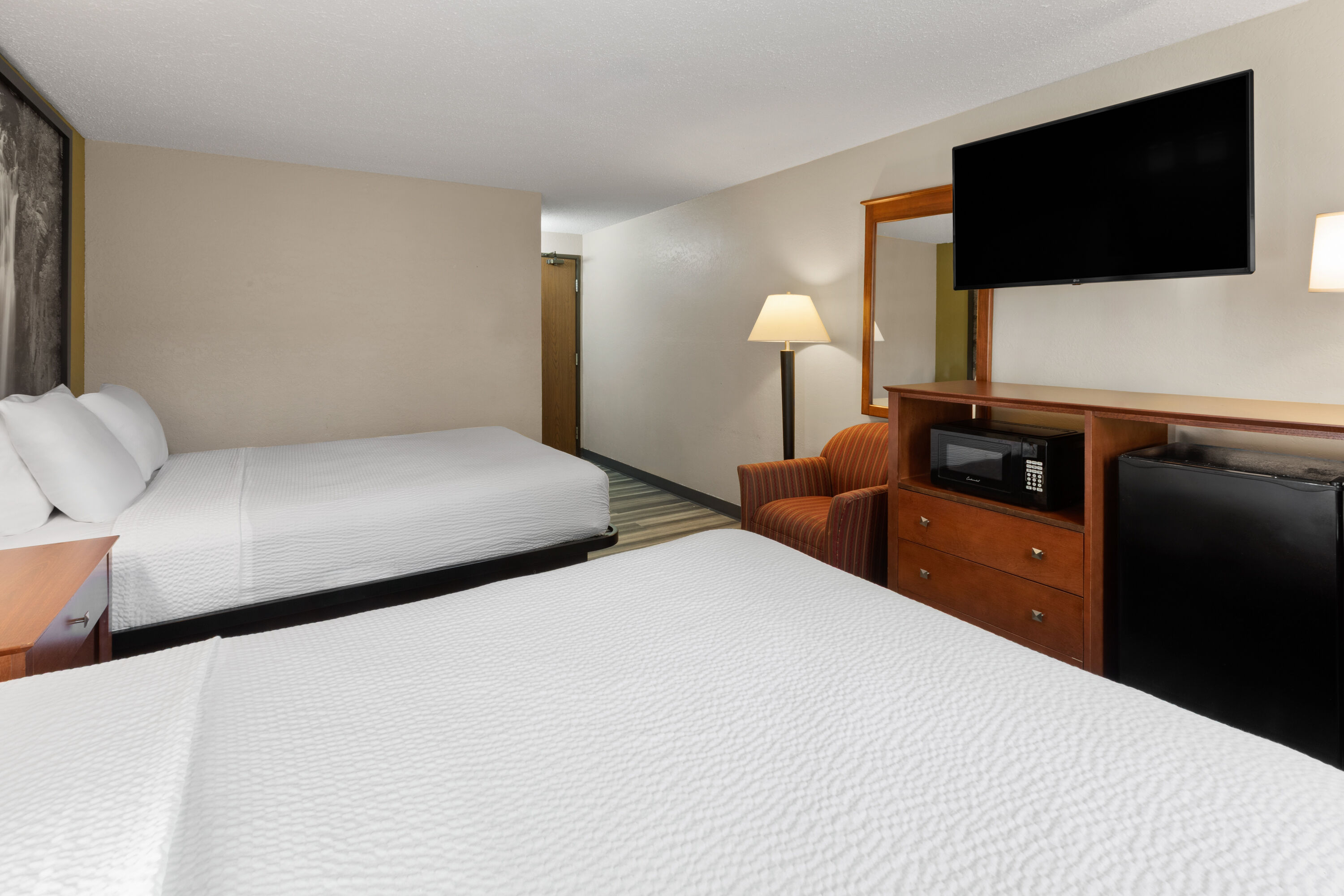 Guest room at the Super 8 by Wyndham Winona MN in Winona, Minnesota