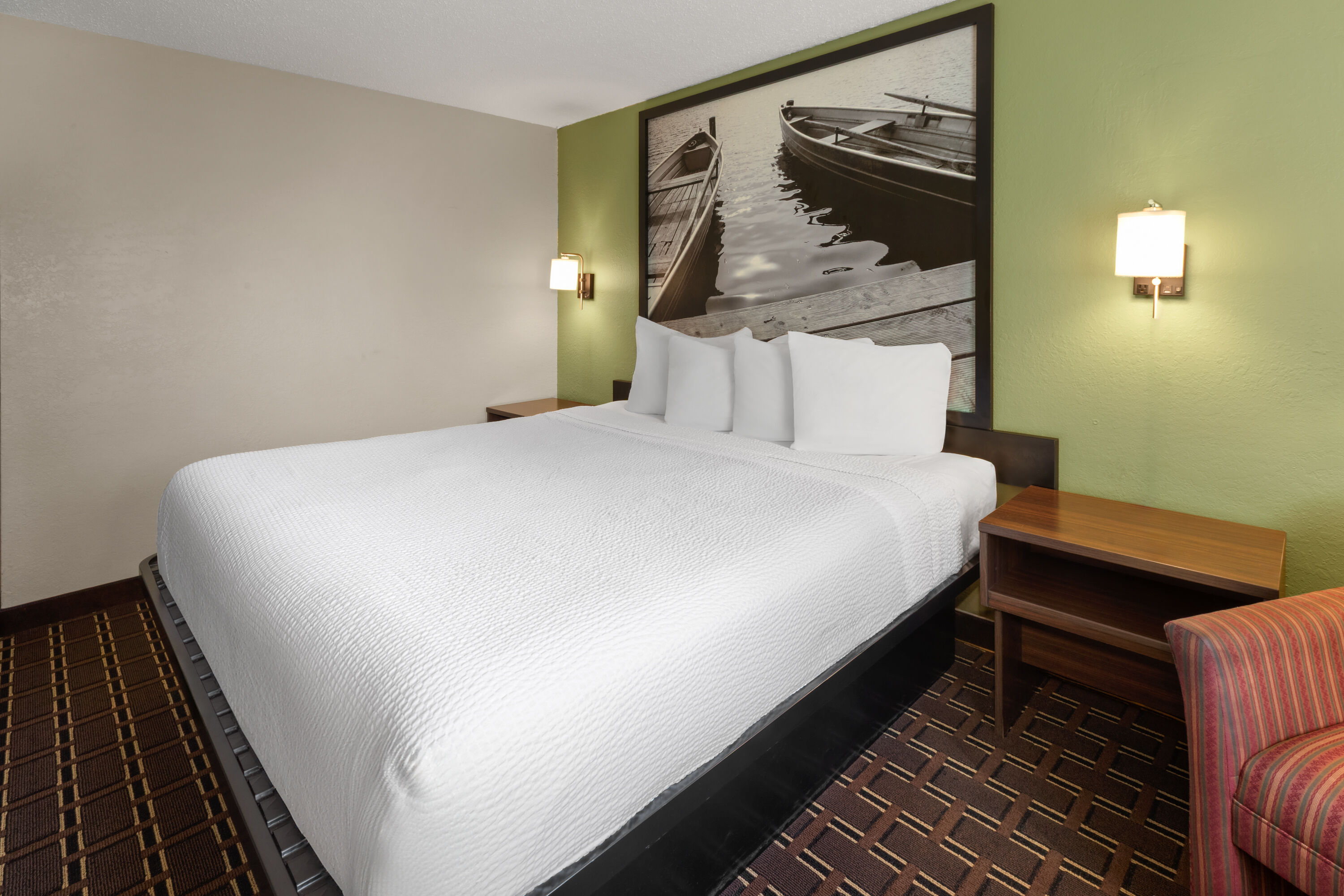 Guest room at the Super 8 by Wyndham Winona MN in Winona, Minnesota