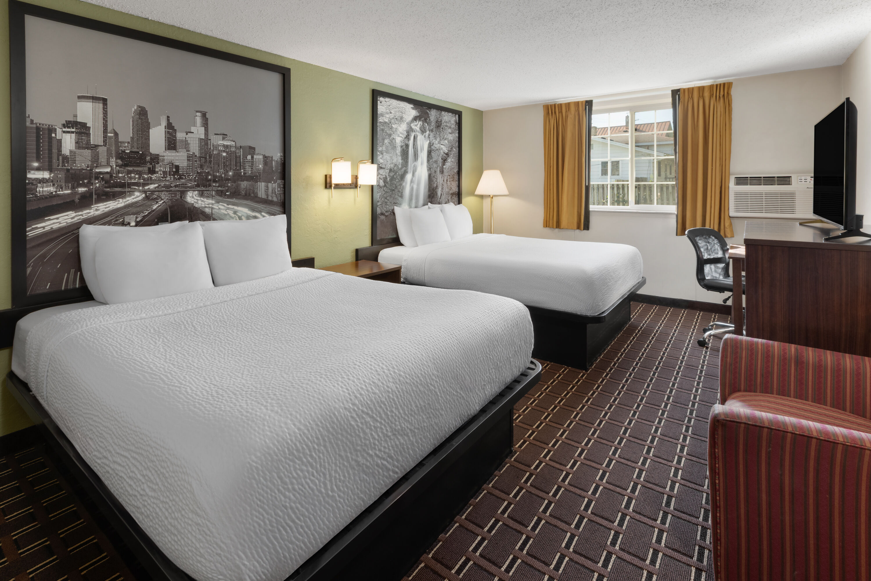 Guest room at the Super 8 by Wyndham Winona MN in Winona, Minnesota