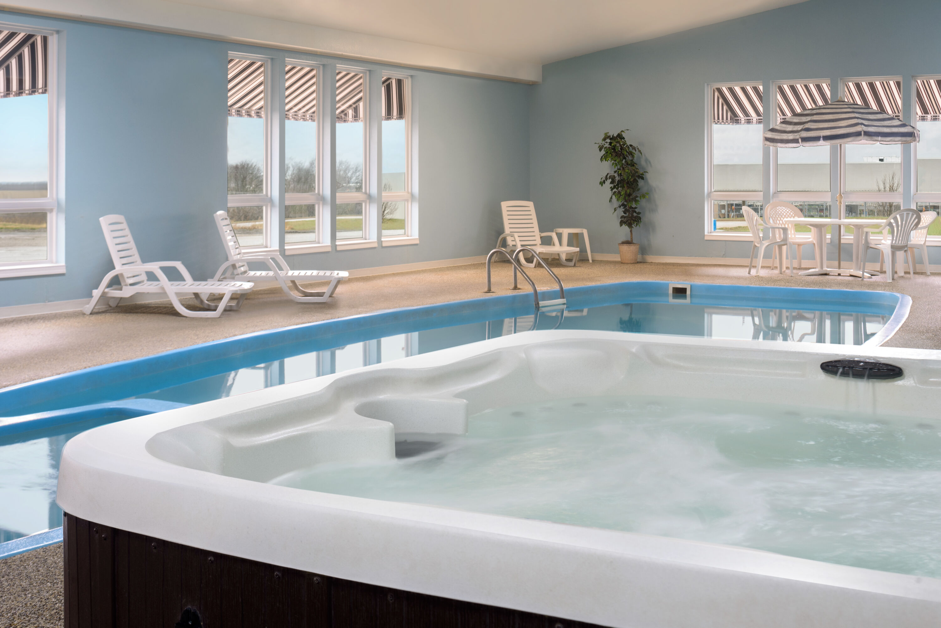 Indoor pool at the Super 8 by Wyndham Bethany MO in Bethany, Missouri