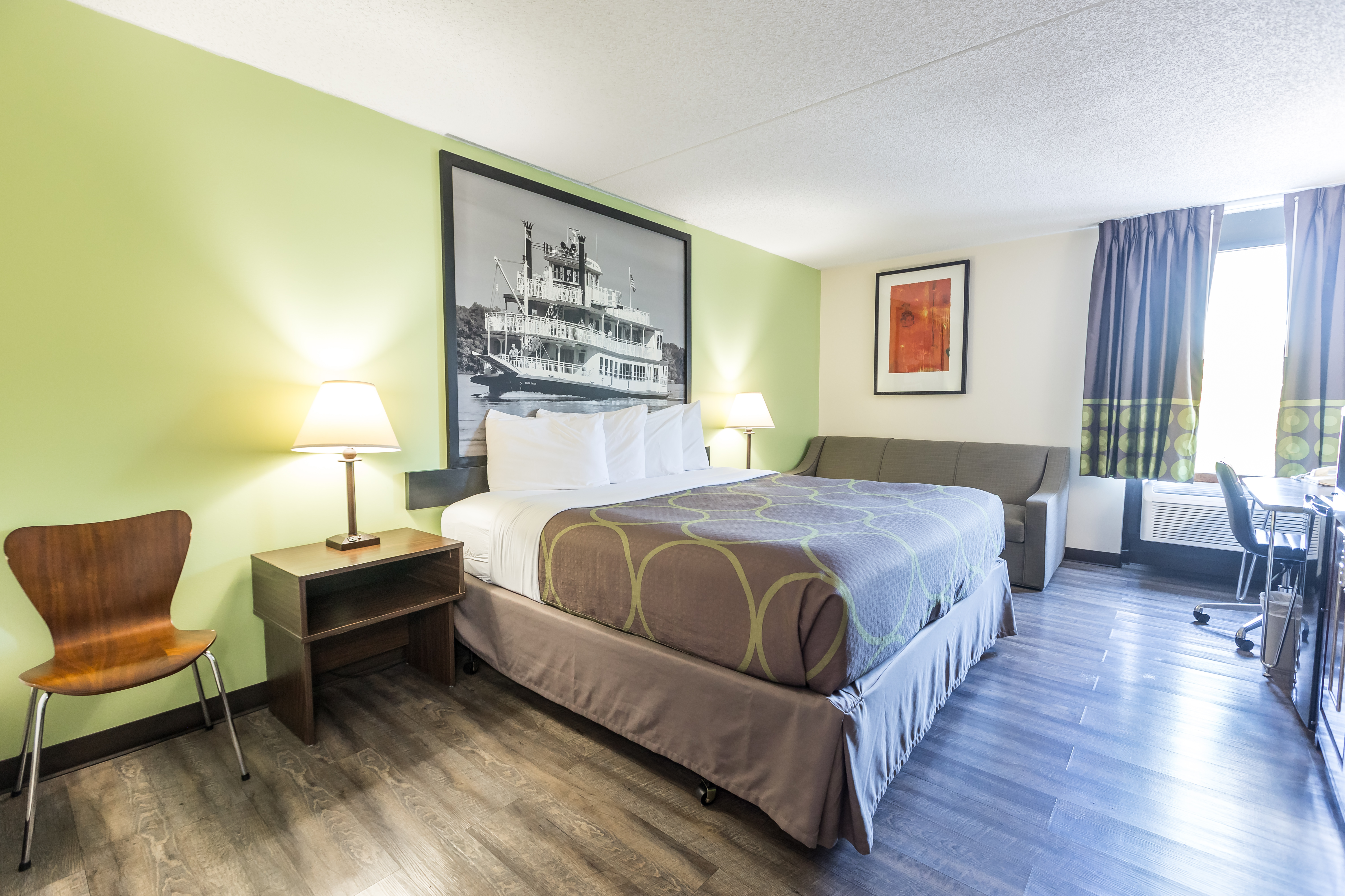 Guest room at the Super 8 by Wyndham Branson/Andy Williams Theatre in Branson, Missouri