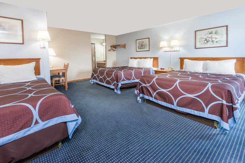Guest room at the Super 8 OFallon MO/St. Louis Area in OFallon, Missouri