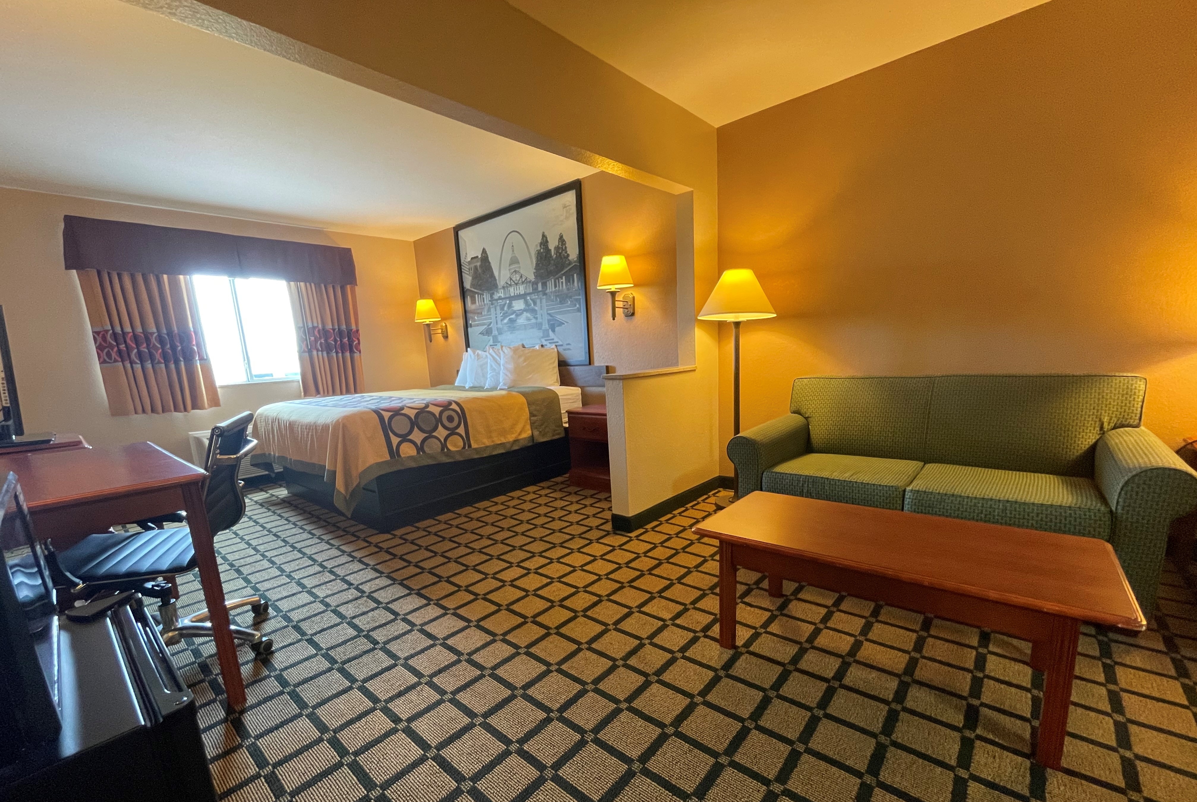 Guest room at the Super 8 by Wyndham Rolla in Rolla, Missouri