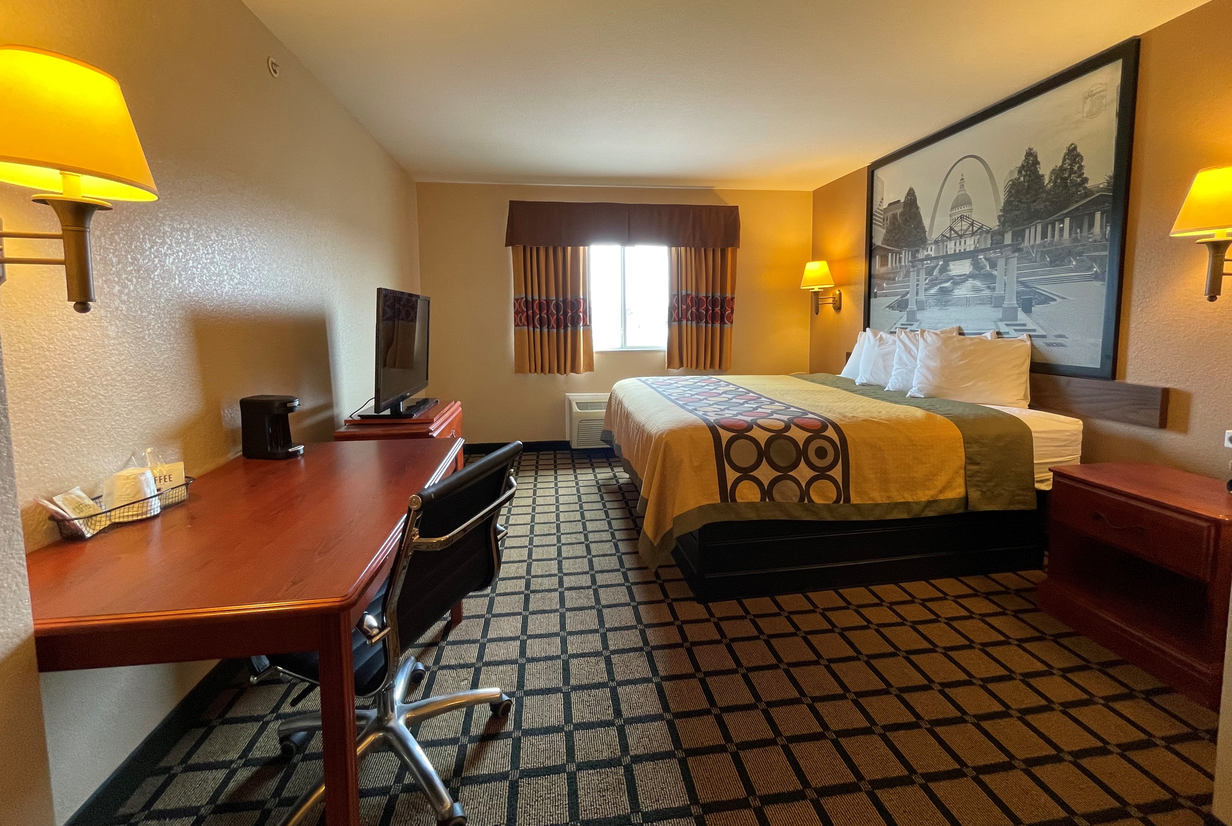 Guest room at the Super 8 by Wyndham Rolla in Rolla, Missouri