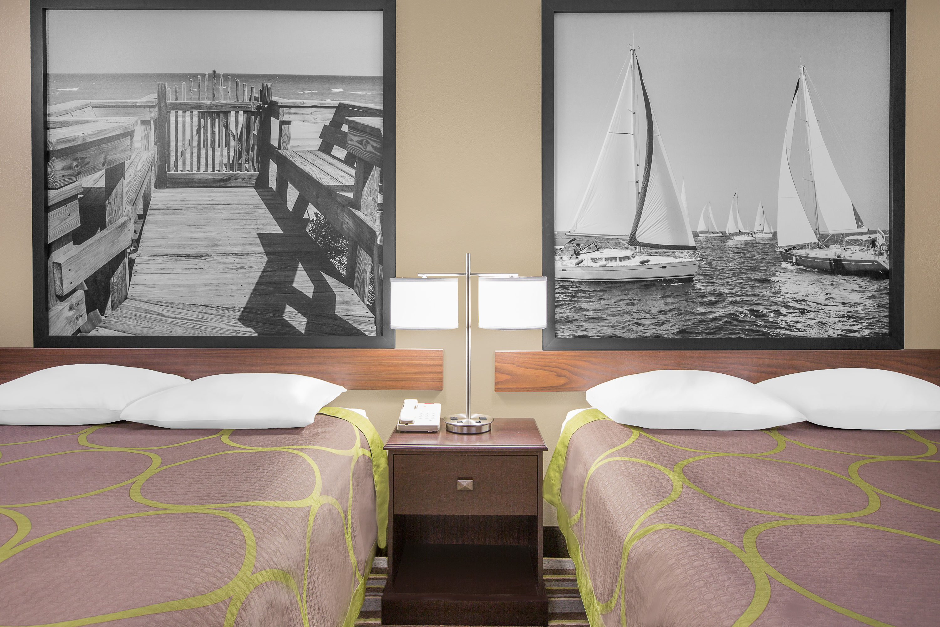 Guest room at the Super 8 by Wyndham Bay St. Louis in Bay St. Louis, Mississippi