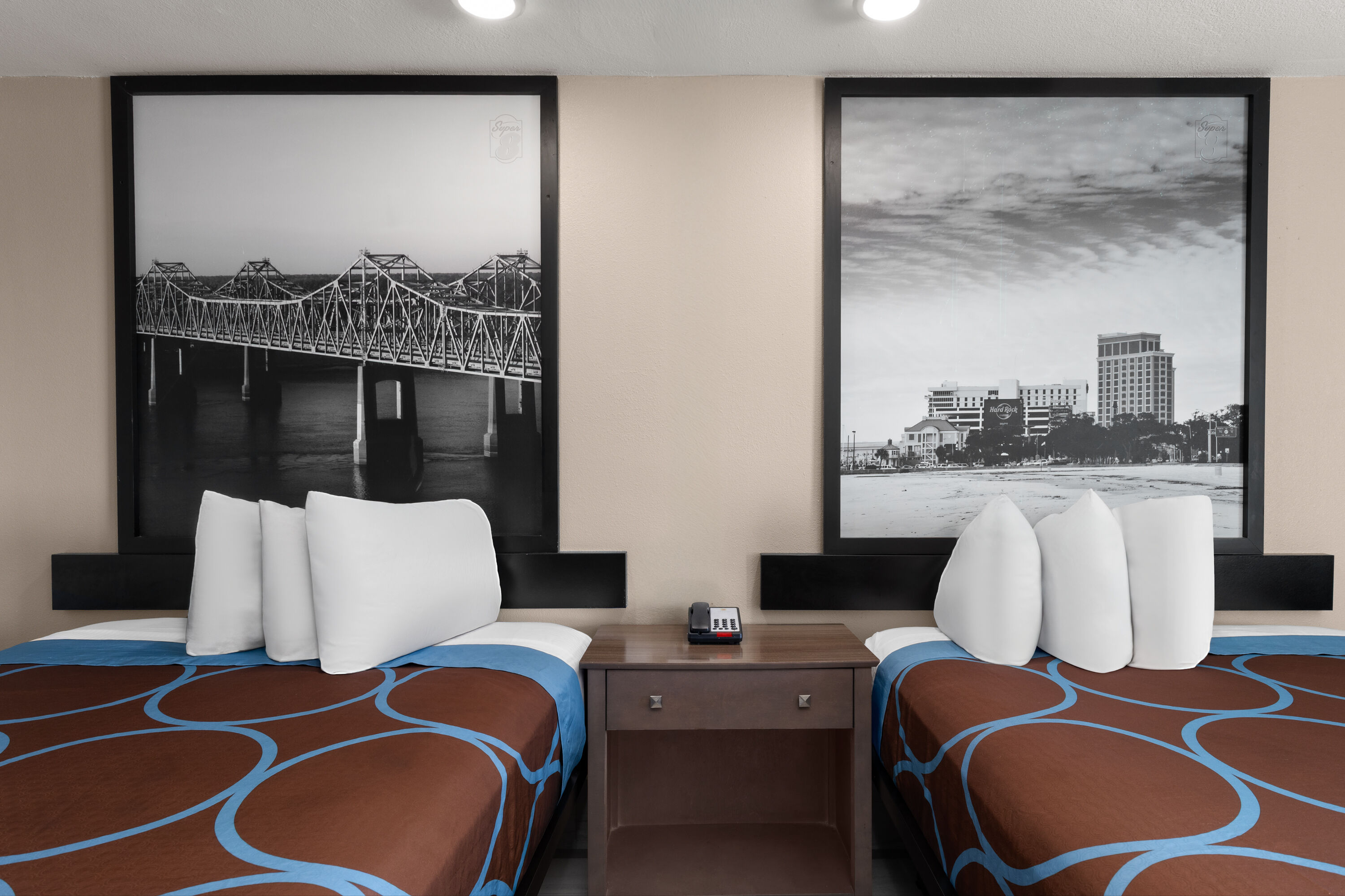 Guest room at the Super 8 by Wyndham Biloxi at the Beach in Biloxi, Mississippi