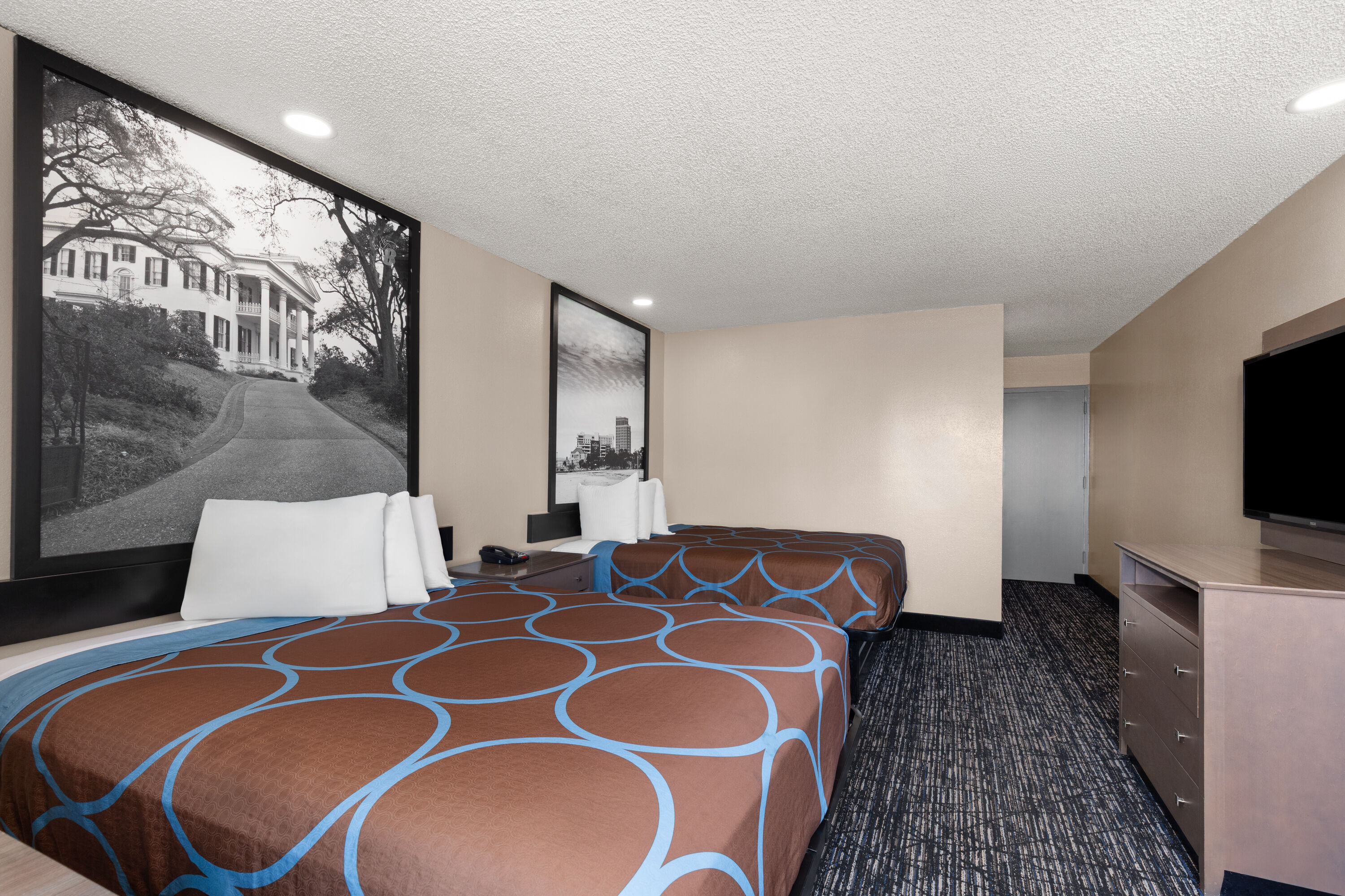 Guest room at the Super 8 by Wyndham Biloxi at the Beach in Biloxi, Mississippi