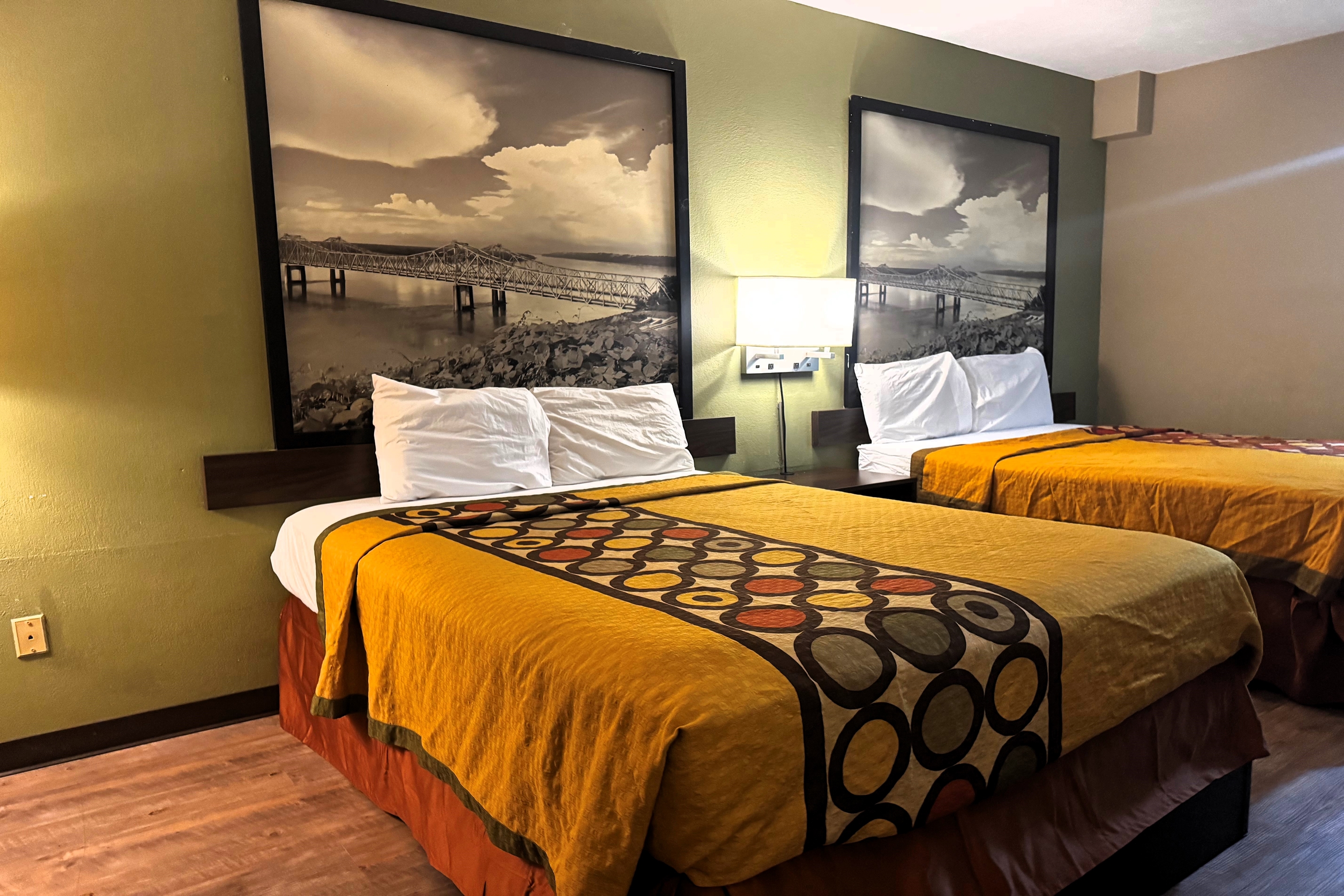 Guest room at the Super 8 by Wyndham Jackson/Ridgeland in Jackson, Mississippi