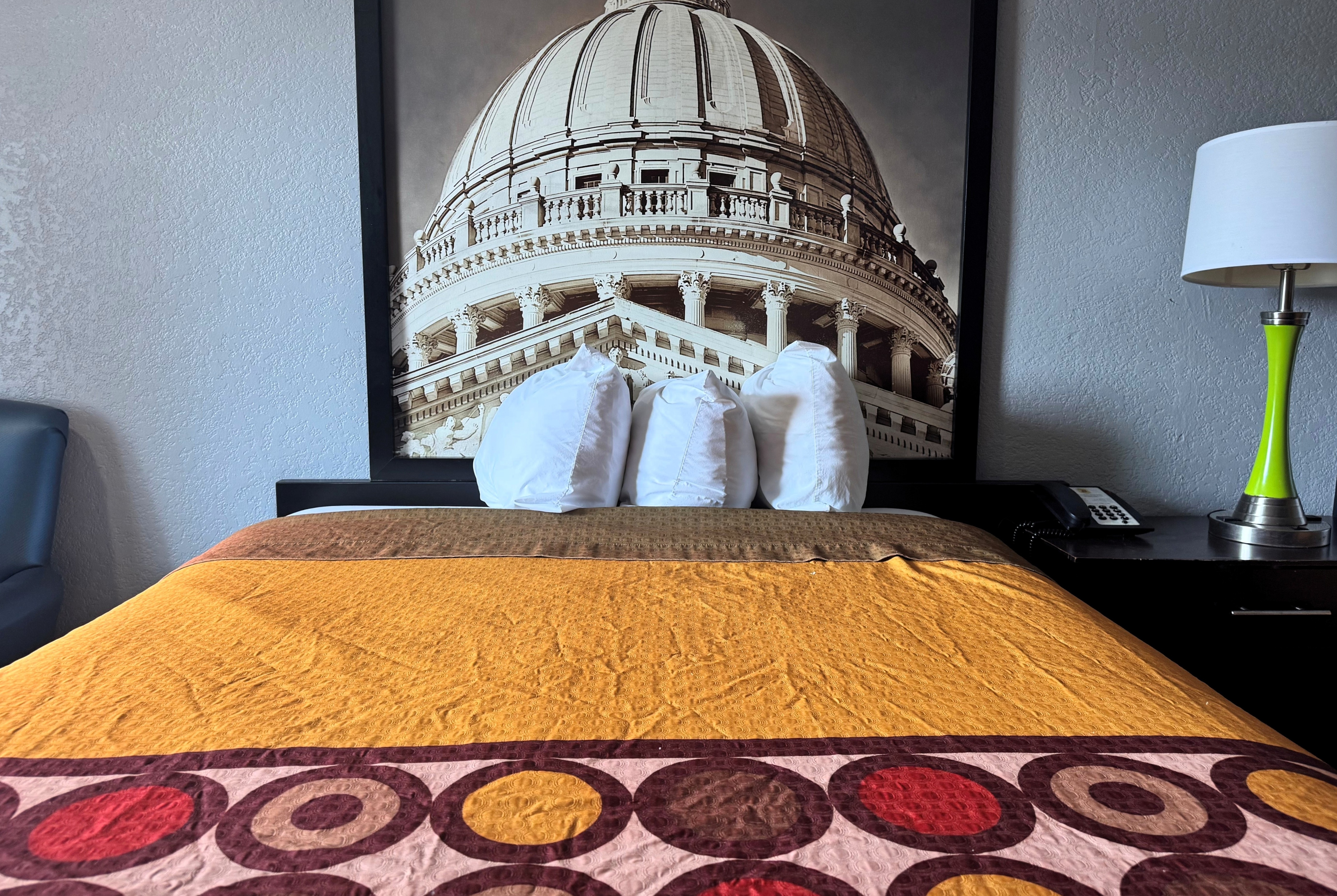 Guest room at the Super 8 by Wyndham Meridian in Meridian, Mississippi