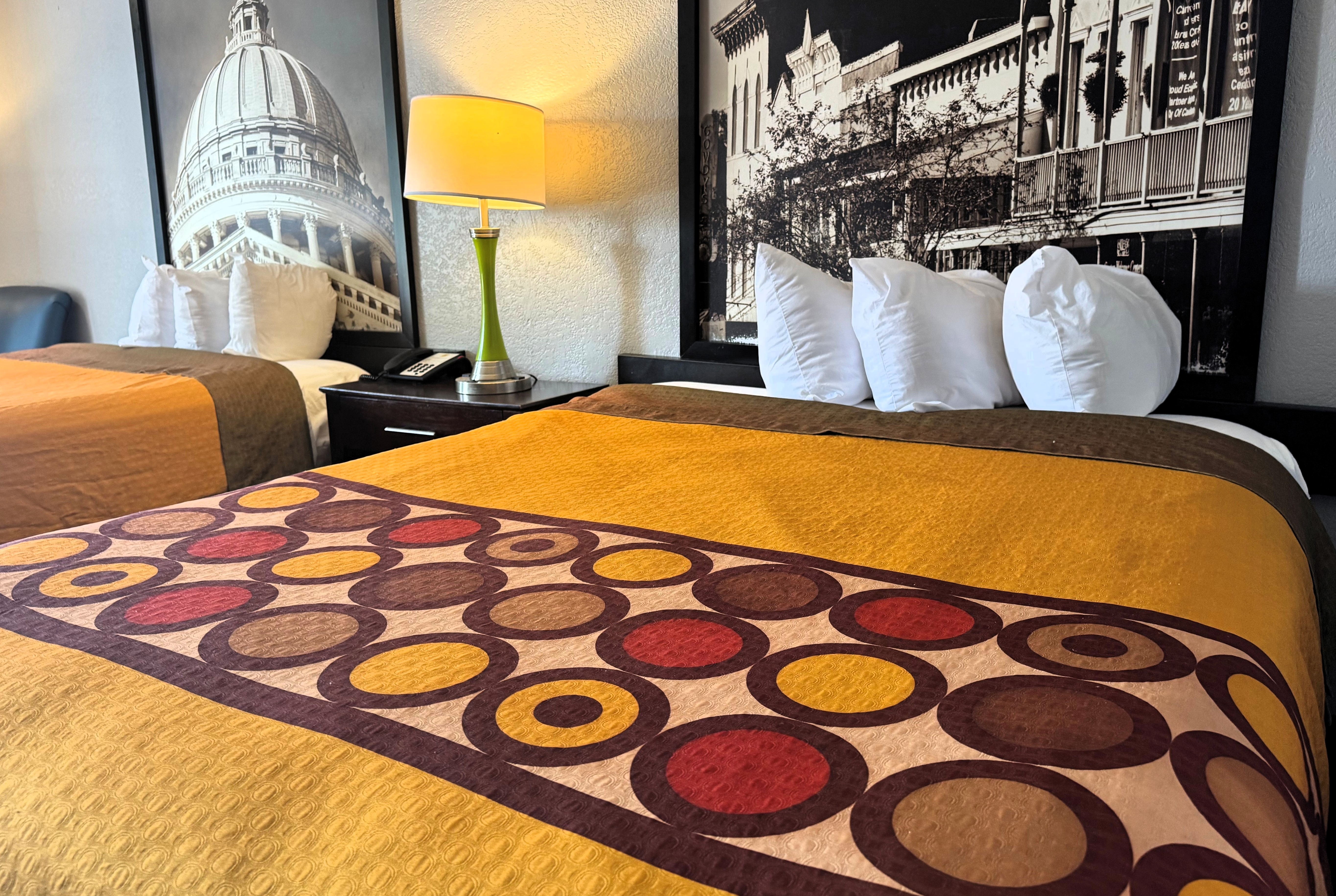 Guest room at the Super 8 by Wyndham Meridian in Meridian, Mississippi