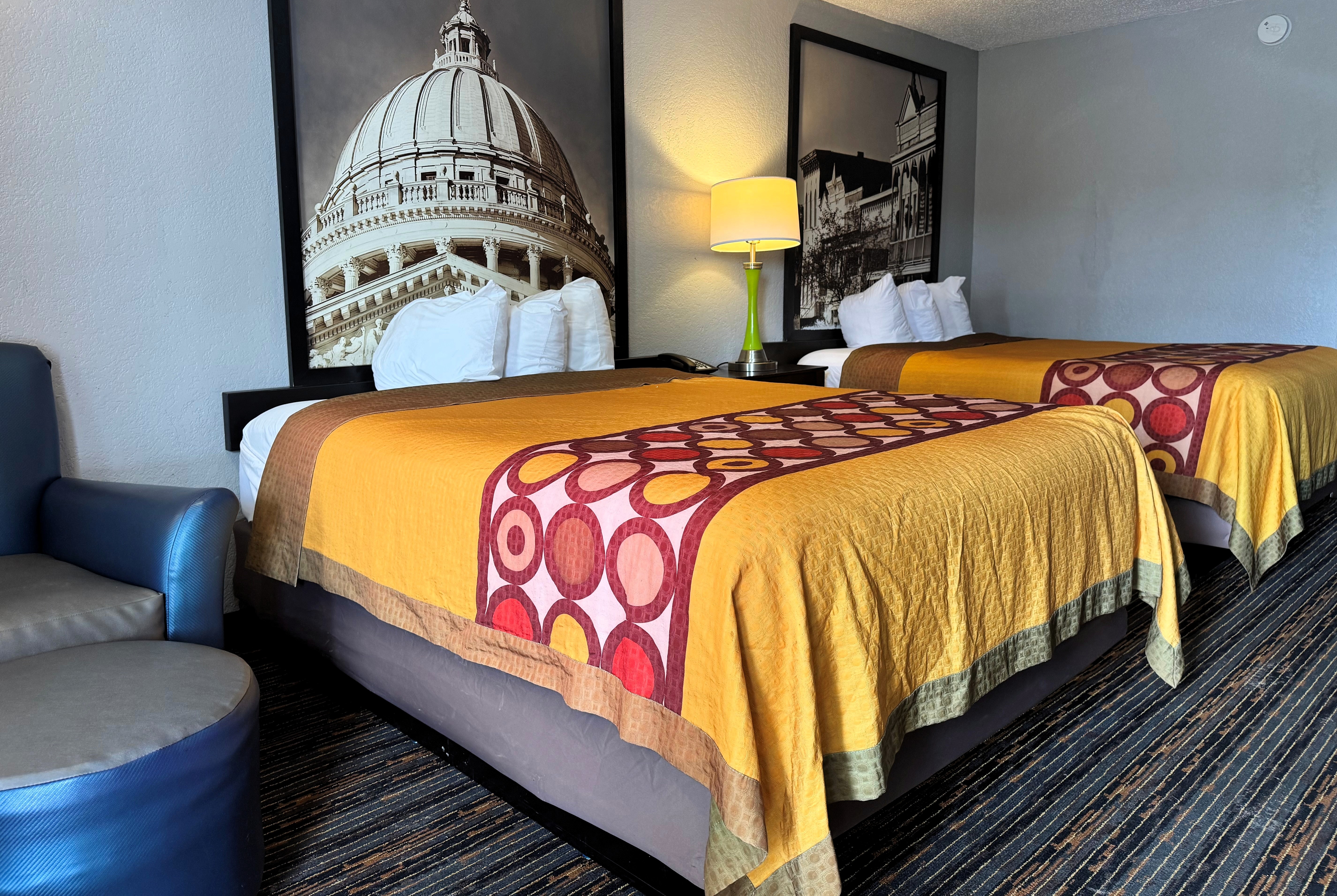 Guest room at the Super 8 by Wyndham Meridian in Meridian, Mississippi