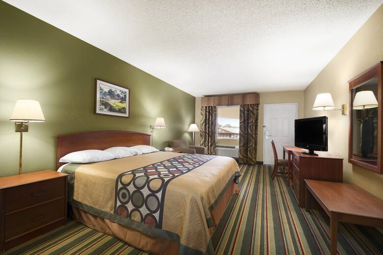 Guest room at the Super 8 Meridian in Meridian, Mississippi