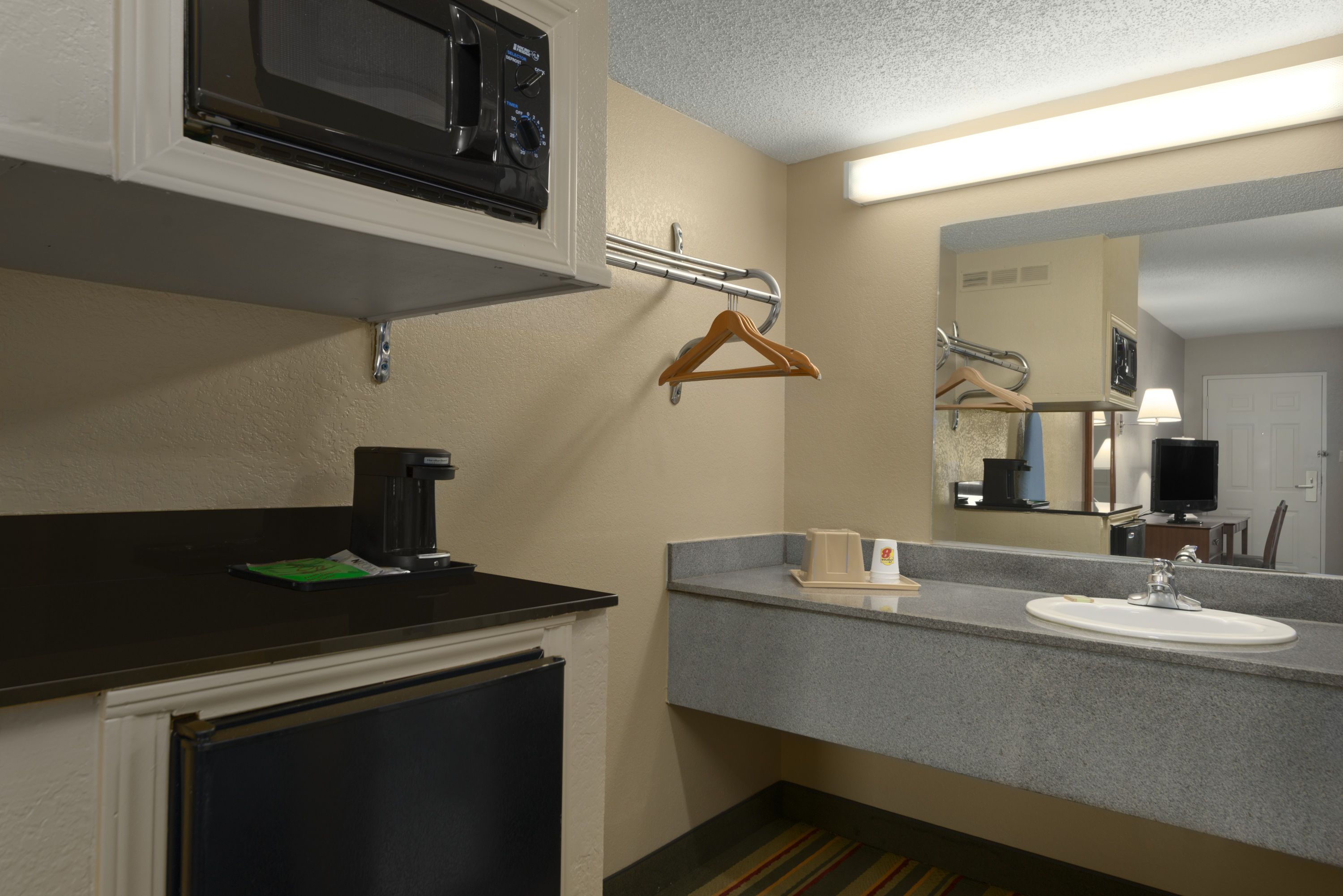 Guest room at the Super 8 by Wyndham Meridian in Meridian, Mississippi