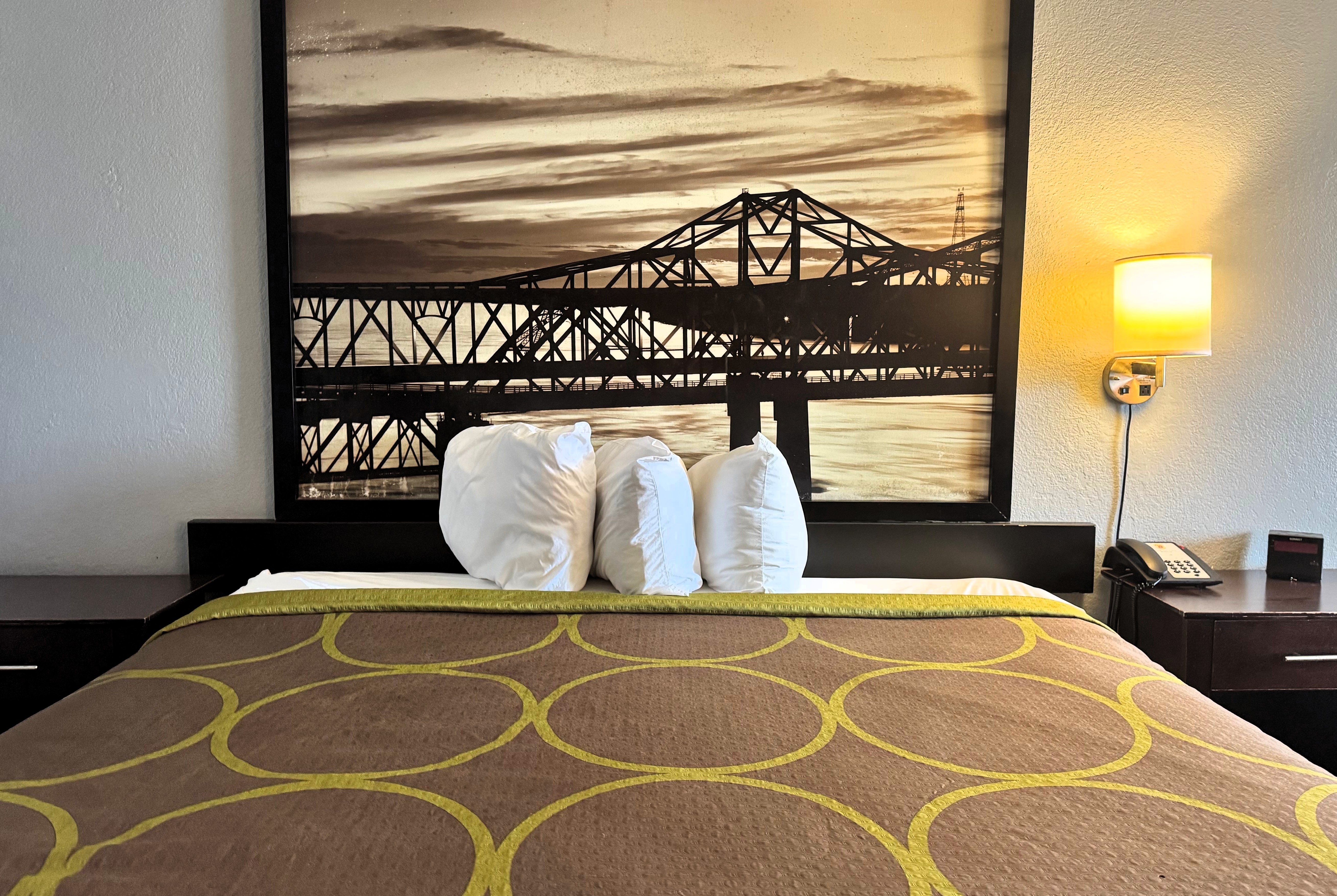 Guest room at the Super 8 by Wyndham Meridian in Meridian, Mississippi