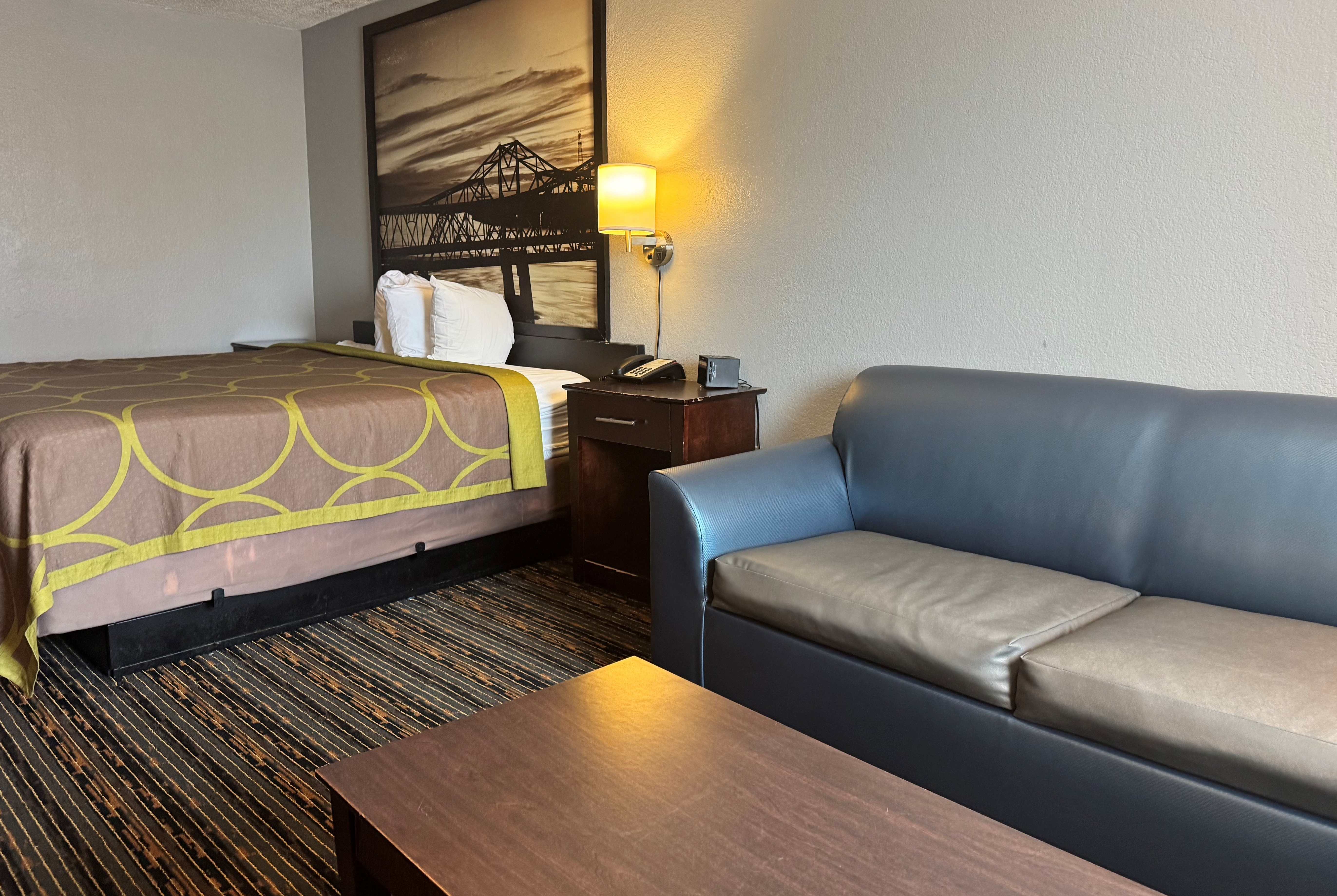 Guest room at the Super 8 by Wyndham Meridian in Meridian, Mississippi